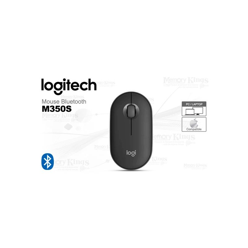 LOGITECH - Logitech Pebble M350s - Ratón óptico inalámbrico Bluetooth en grafito