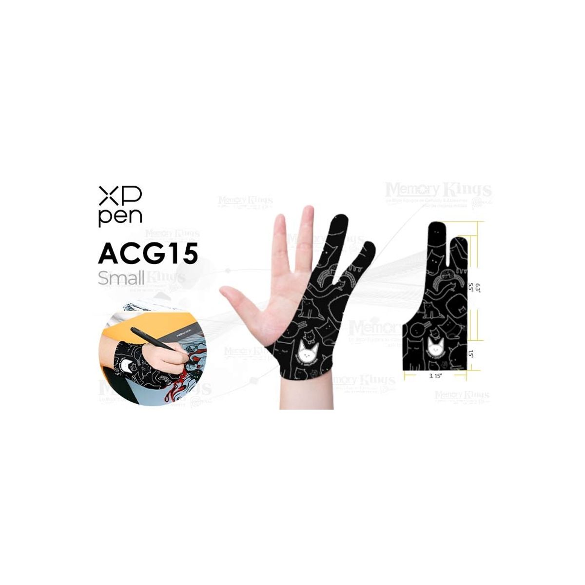 GENERICO - Guante para dibujante XP-Pen ACG15 tamaño small - Ideal para tabletas