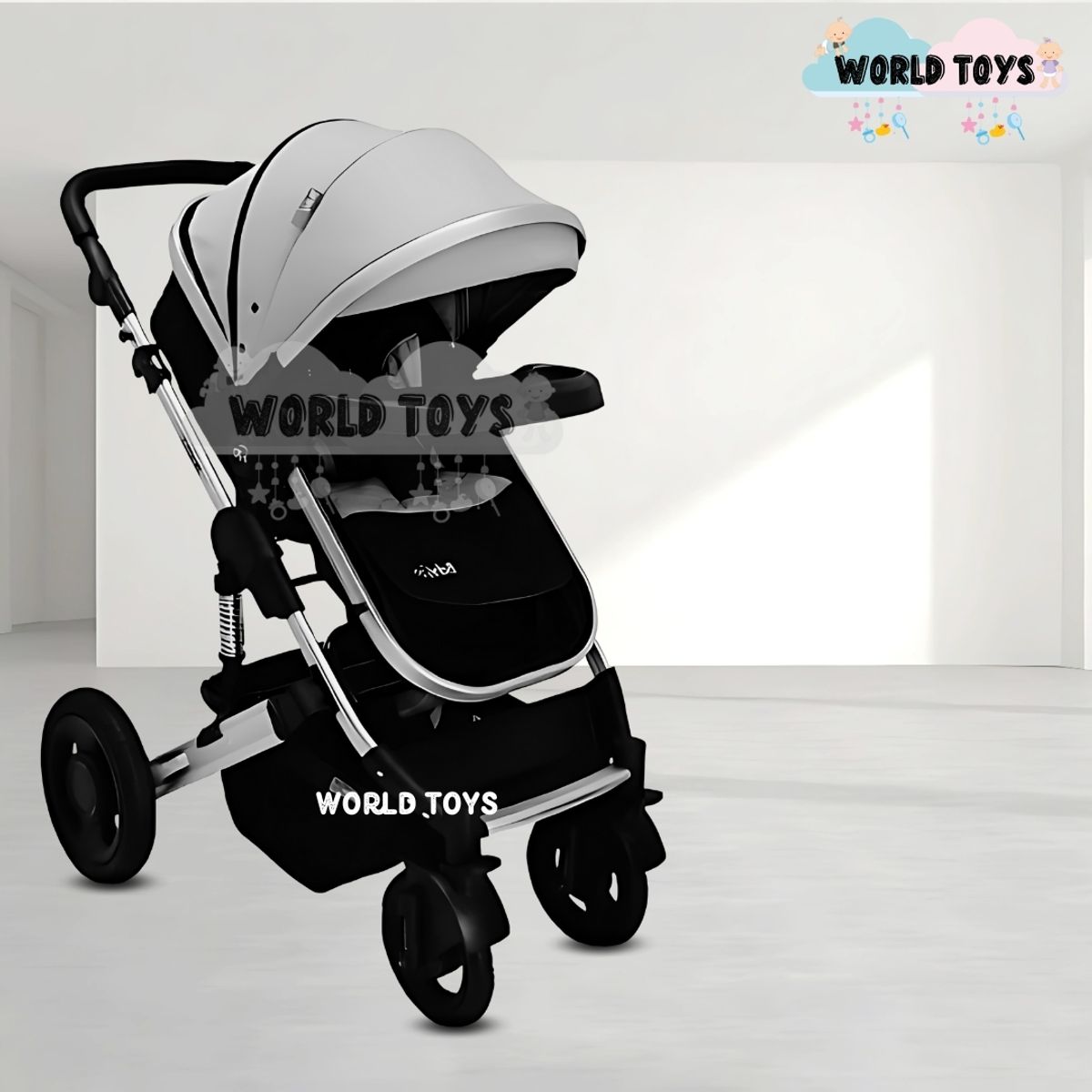 BABY - Coche Cuna Moisés de Lujo «PRADO GOLD» Black