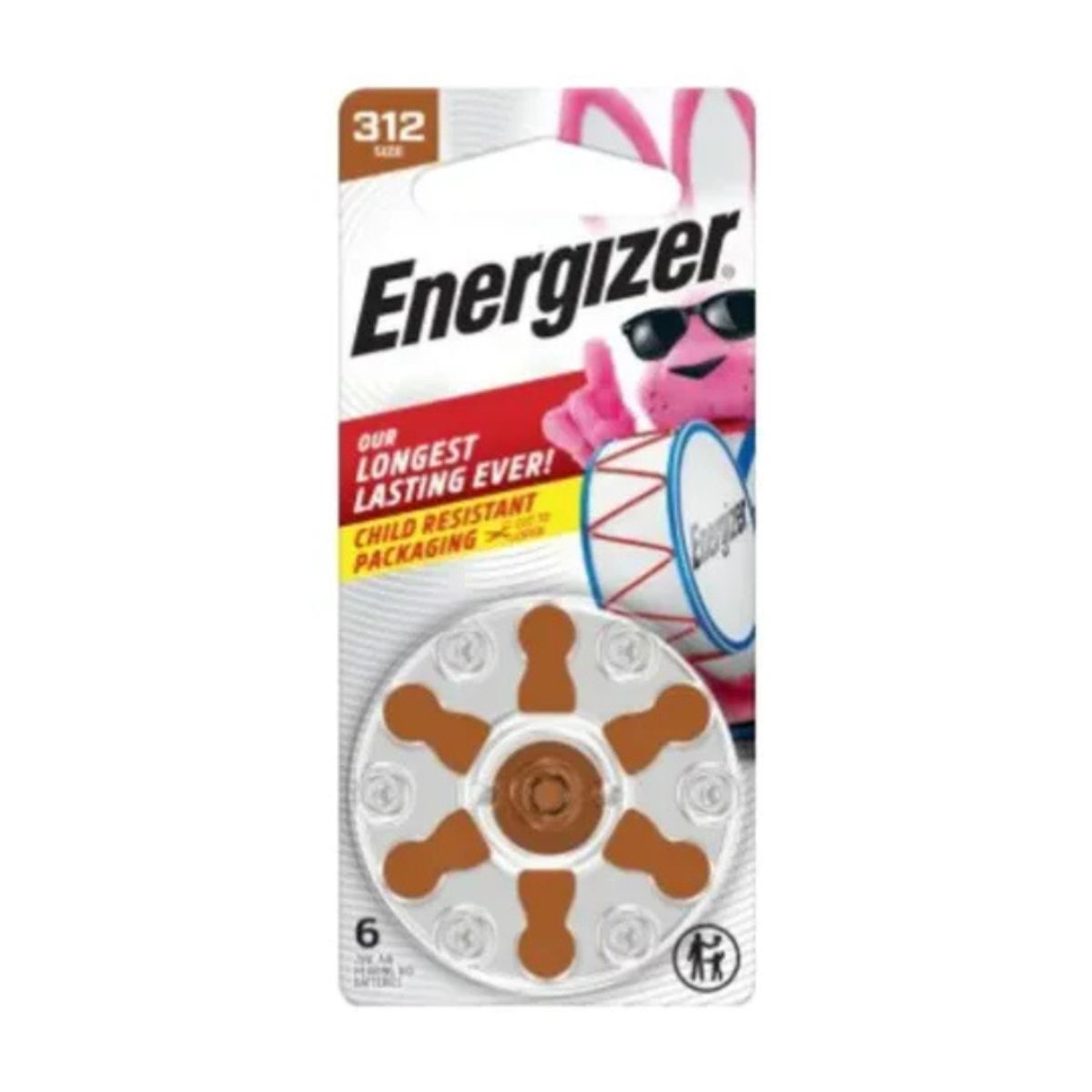 ENERGIZER - Caja de 60 Pilas Auditiva Energizer 312 blister x 6