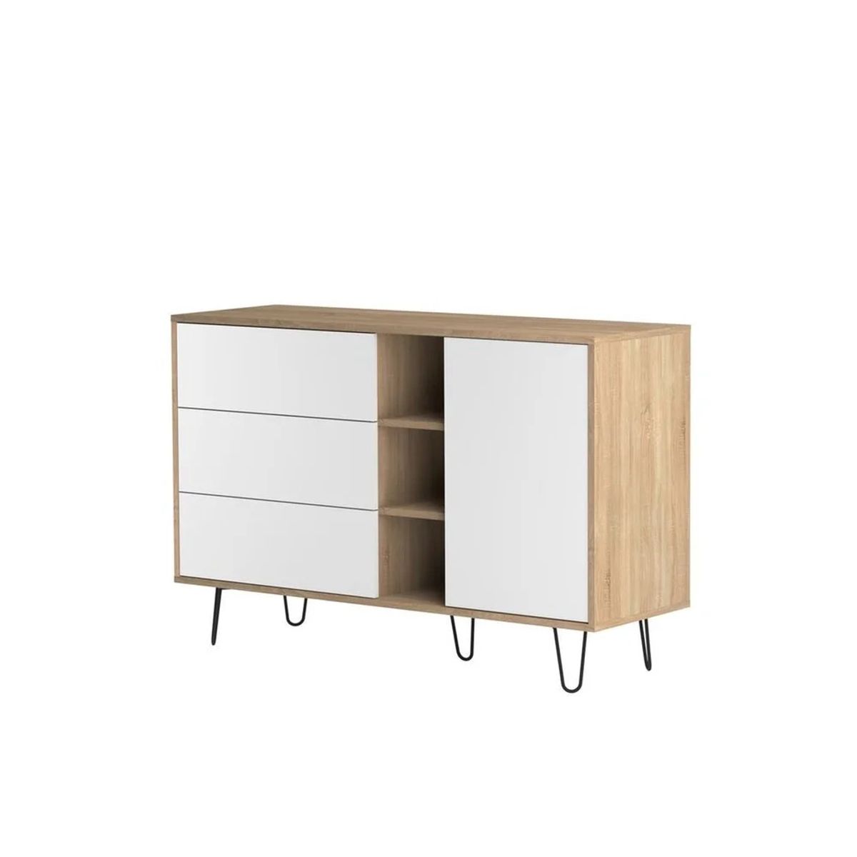 R&R MUEBLES - Aparador Moderno Yoshioka Blanco y Duna R&R MUEBLES