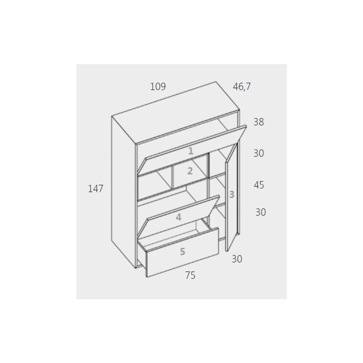R&R MUEBLES - Aparador Moderno Seiji Blanco y Manzano R&R MUEBLES