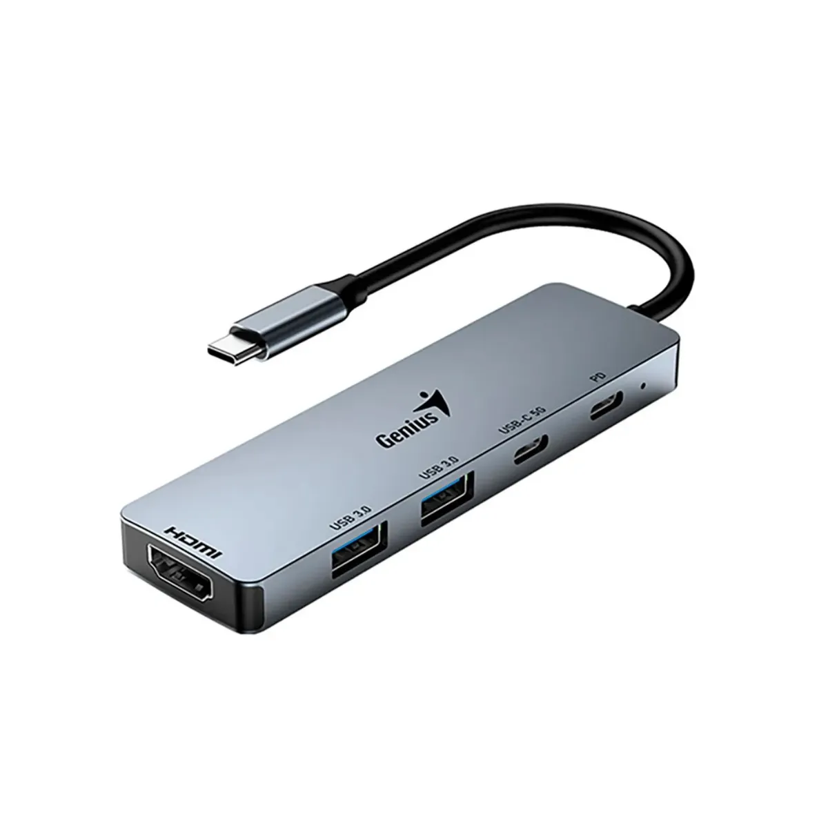 GENIUS - Hub Usb C Genius Uh 500 2 Usb-A 3.0 Hdmi 4k 100w Silver