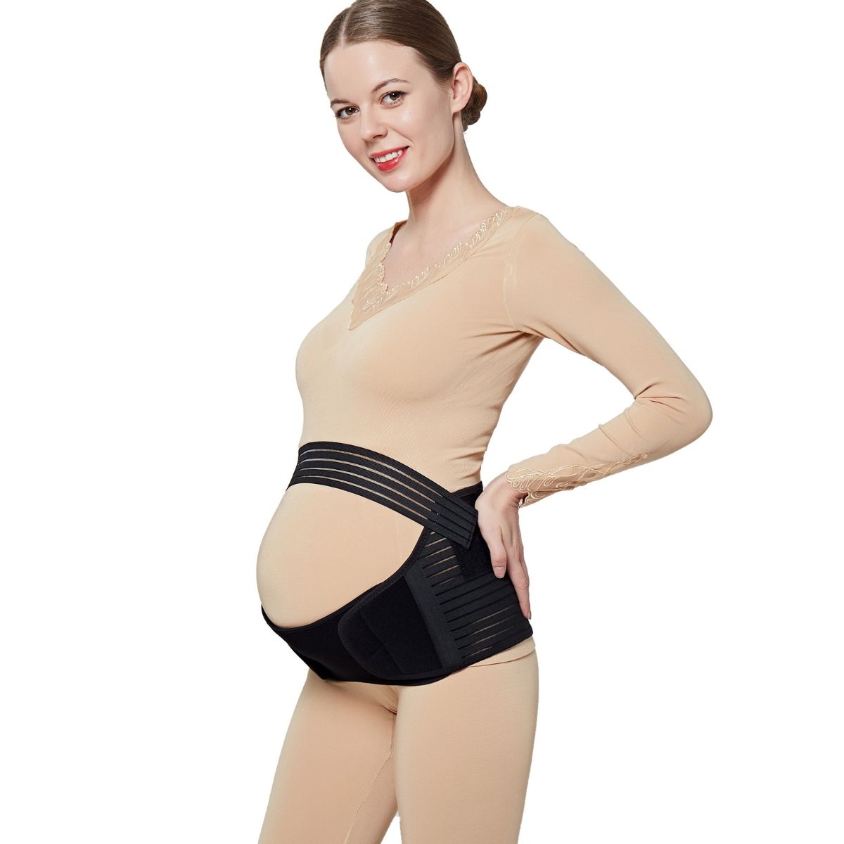 GENERICO - Faja Embarazo Prenatal Soporte Ajustable Negro Talla XXL