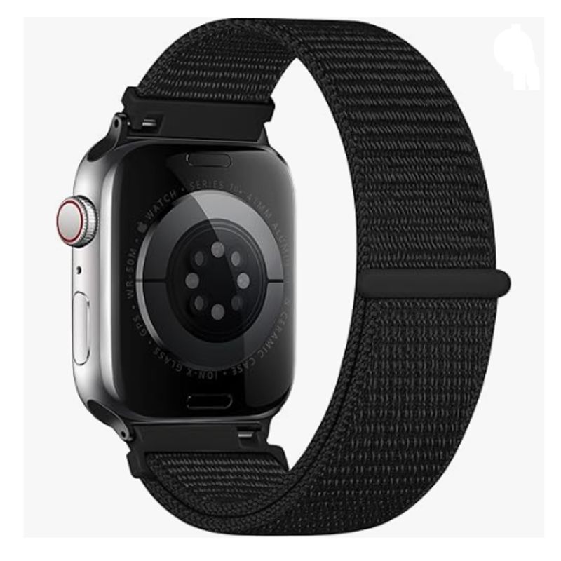 GENERICO - Correa Nylon Clásica para Apple Watch 38mm - NEGRO