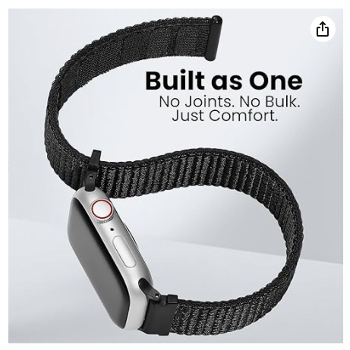 GENERICO - Correa Nylon Clásica para Apple Watch 45mm - NEGRO