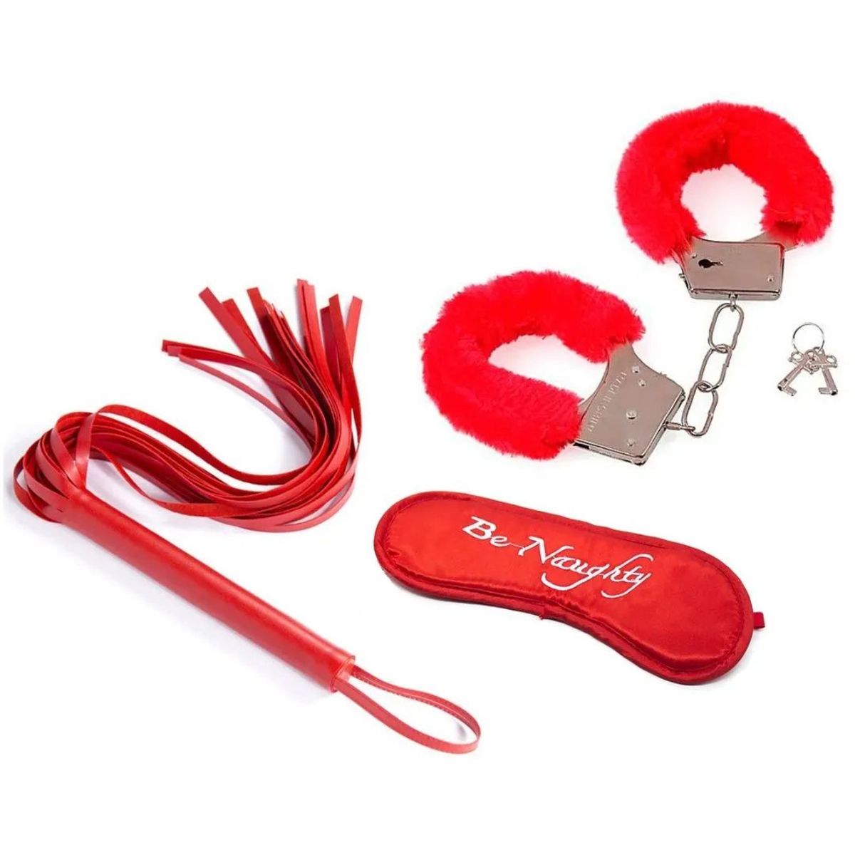 GENERICO - Kit Erótico Juegos Sexuales Antifaz Esposas Y Látigo