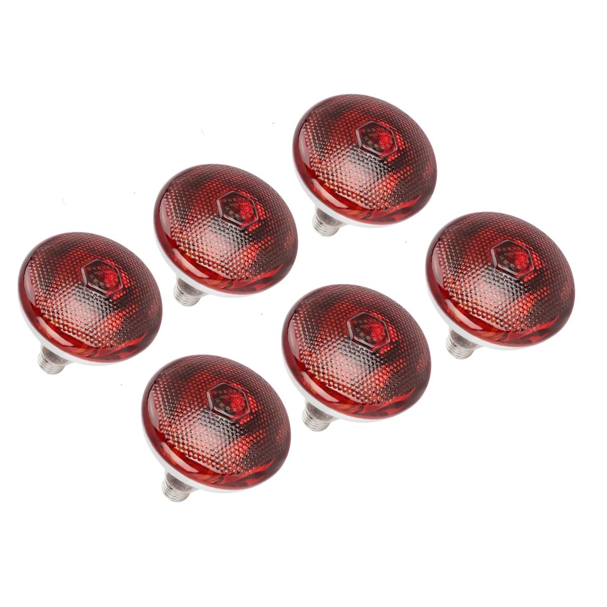 GENERICO - Pack de 6 Focos Infrarrojos Calefacción Para Cerdos Perros Pollos 150w