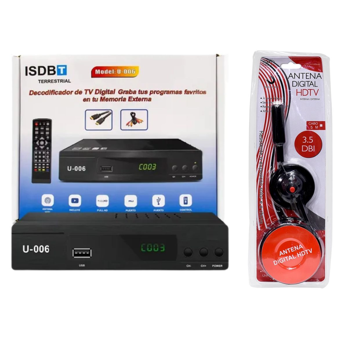 SEISA - Decodificador Sintonizador de Señal  + Antena Digital