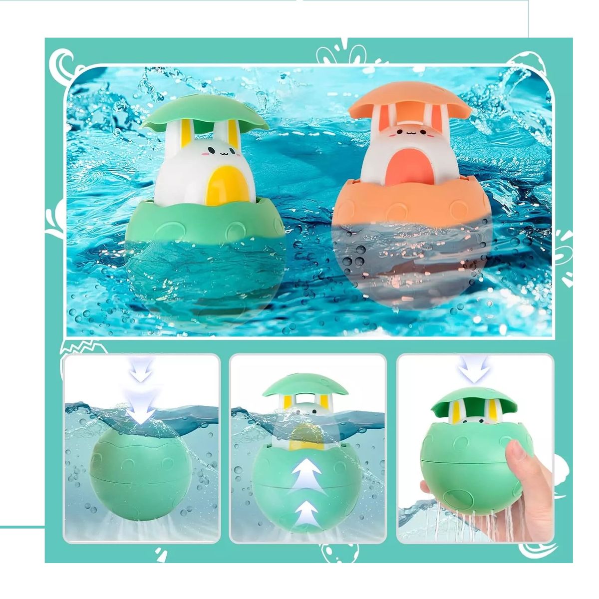 GENERICO - Juguete Regadera de baño Conejito - Verde