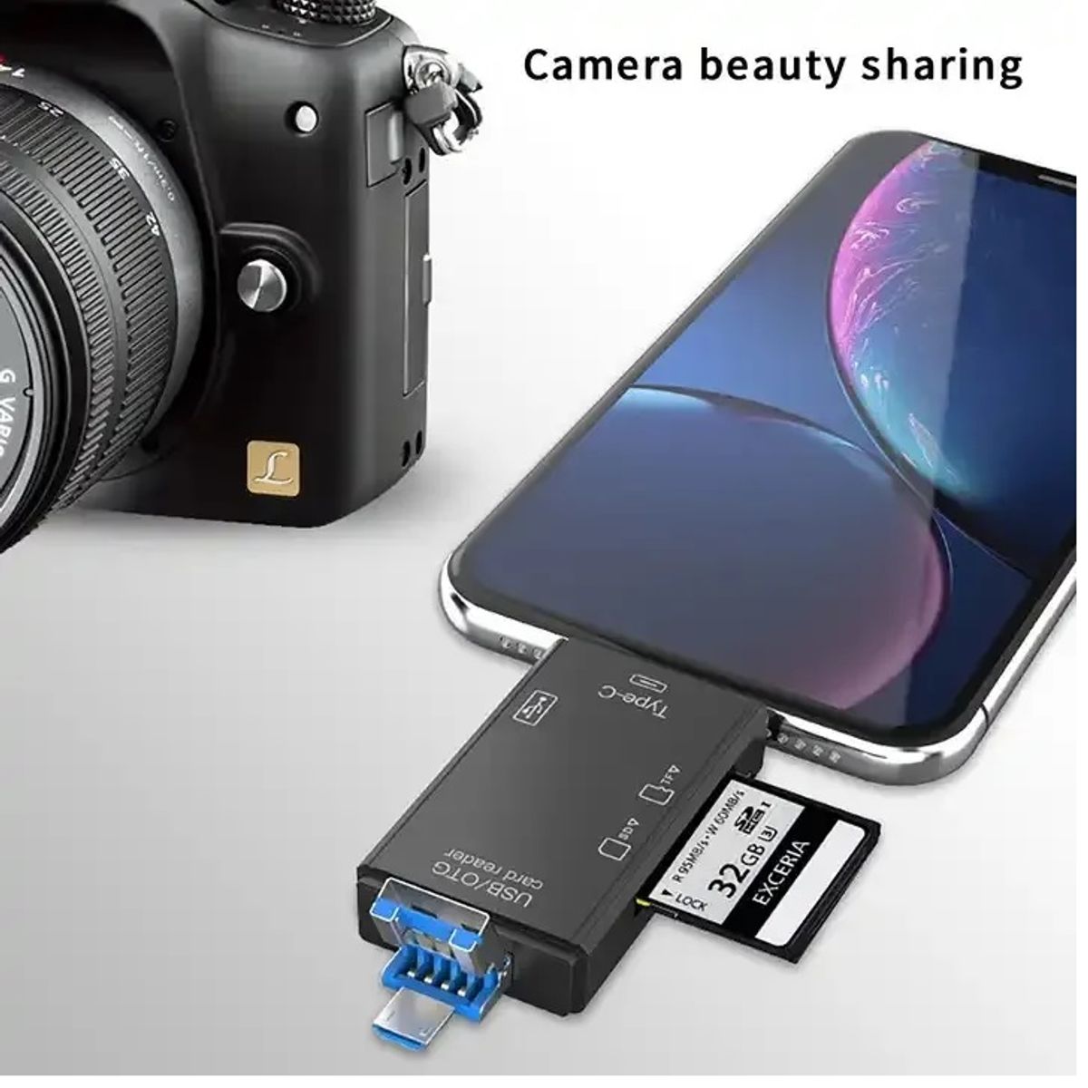 GENERICO - LECTOR TARJETAS MEMORIA SD TF USB TIPO C MICRO USB OTG