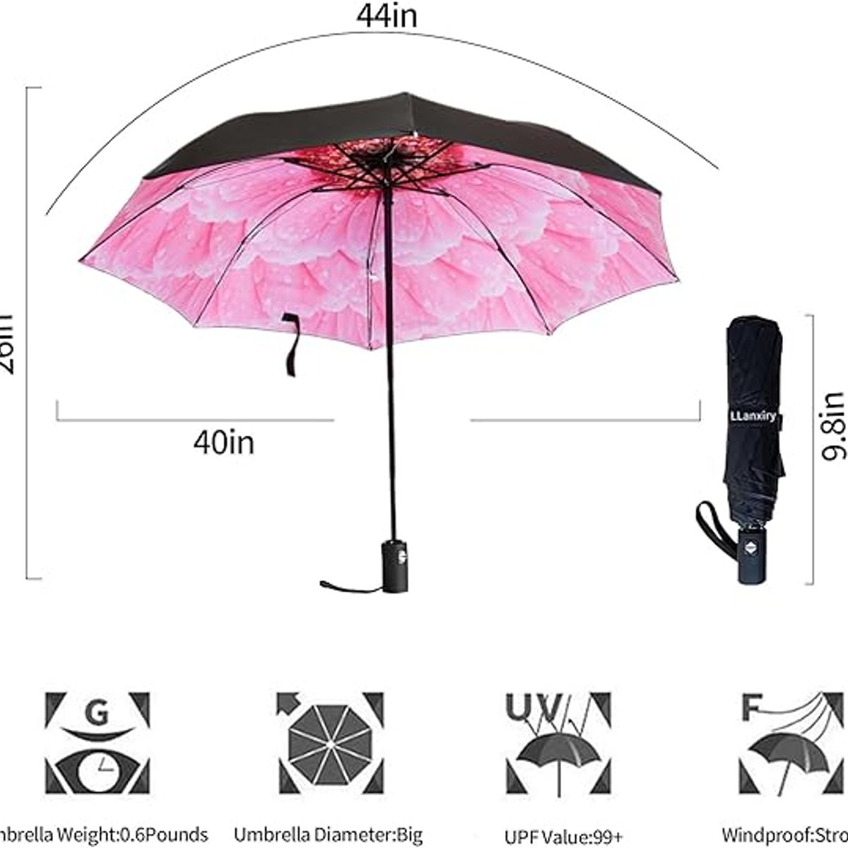 VATYERTY - Portátil para exteriores Paraguas Rosado