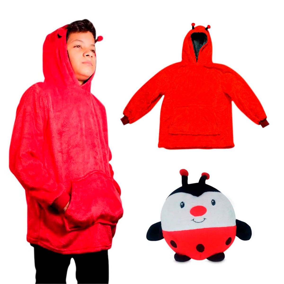 GENERICO - Poleron Peluche Infantil Huggle Pets para Niños Escarabajo