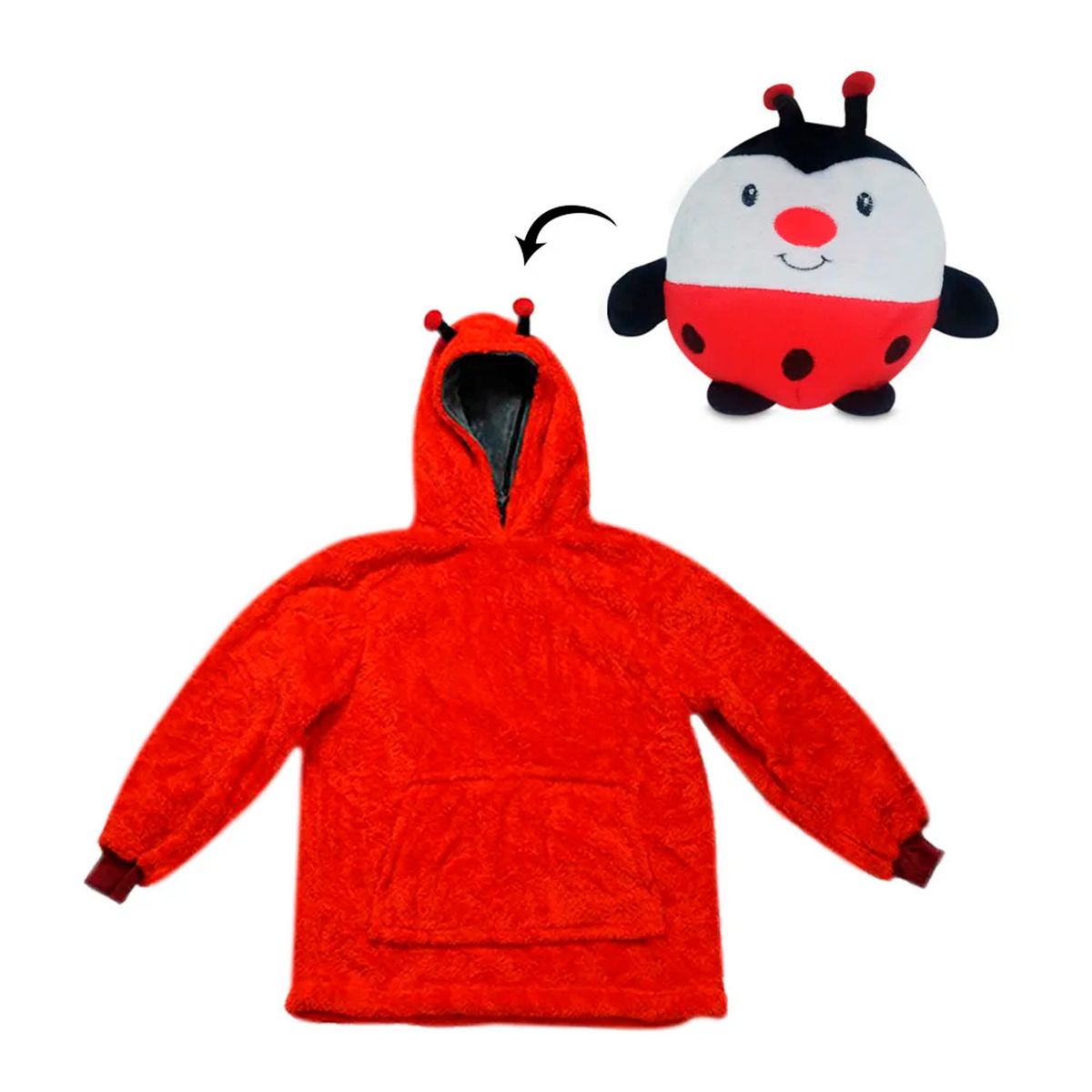 GENERICO - Poleron Peluche Infantil Huggle Pets para Niñas Escarabajo