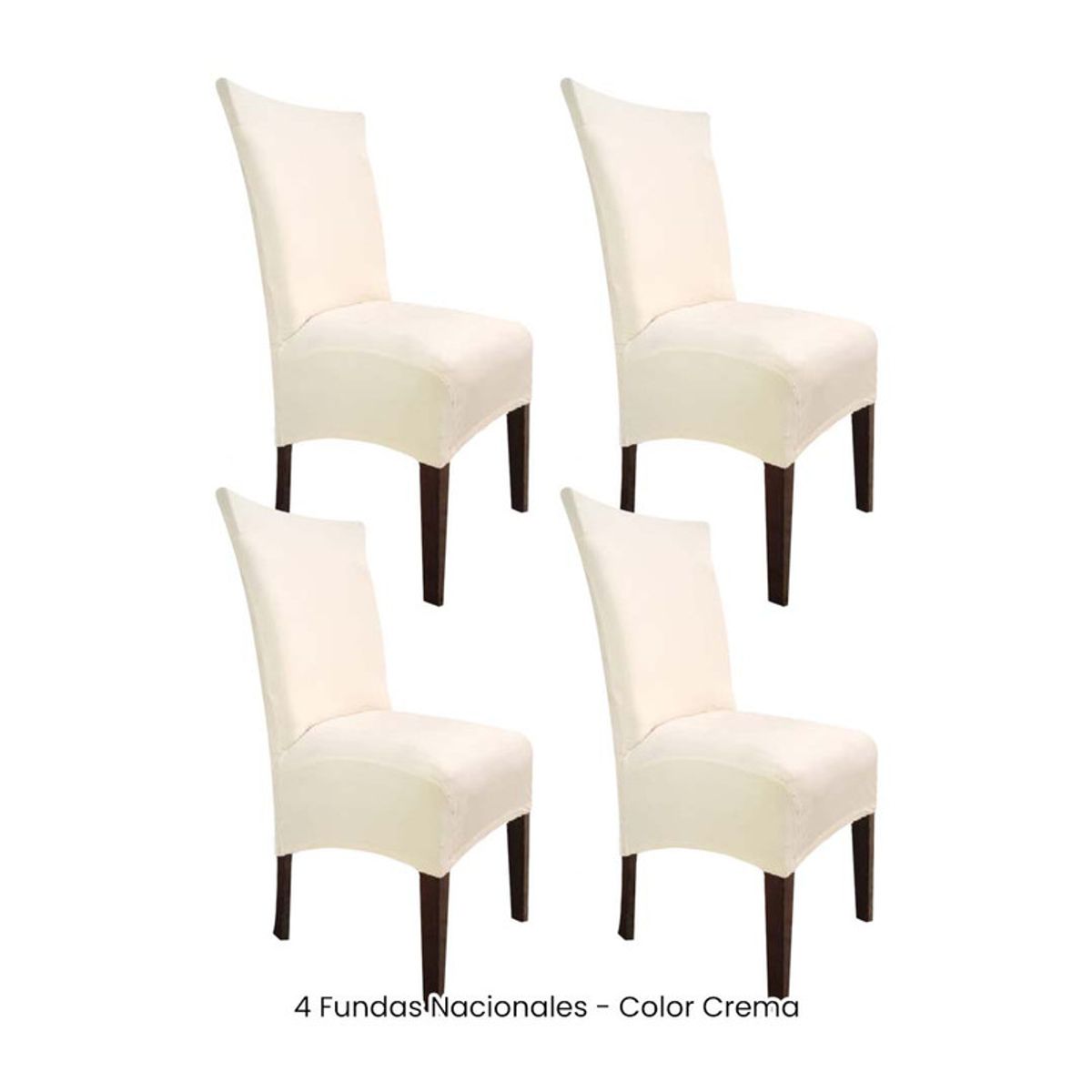 VIURE - 4 Fundas Nacionales de Terciopelo para Silla Recta - Crema