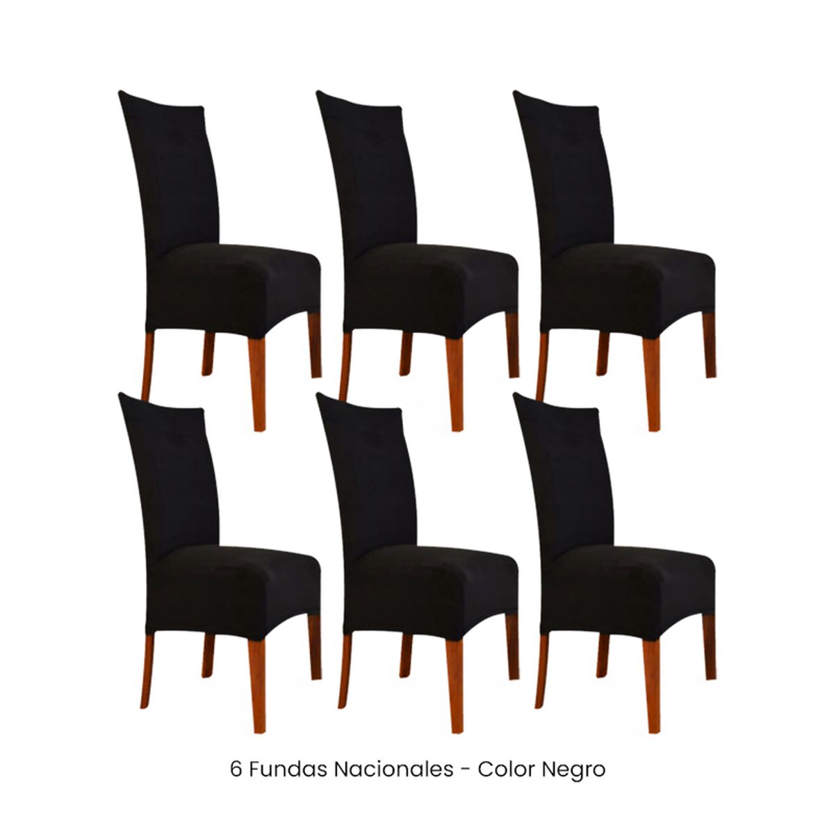 VIURE - 6 Fundas Nacionales de Terciopelo para Silla Recta - Negro