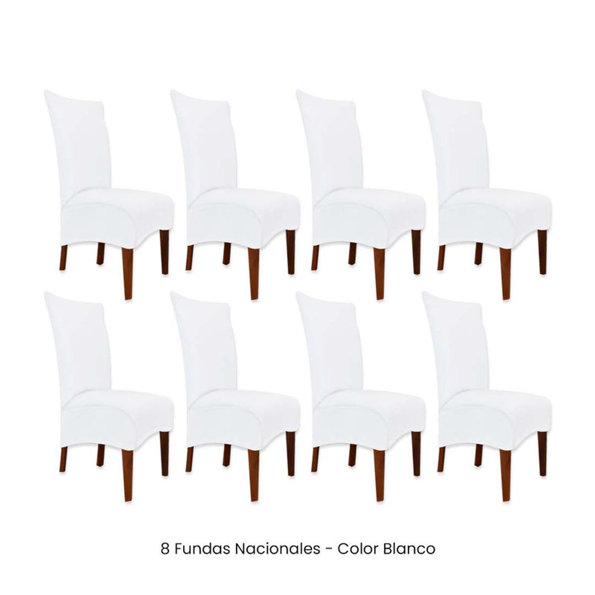 VIURE - 8 Fundas Nacionales de Terciopelo para Silla Recta - Blanco