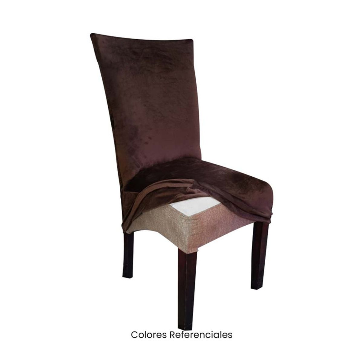 VIURE - 8 Fundas Nacionales de Terciopelo para Silla Recta - Marrón Chocolate