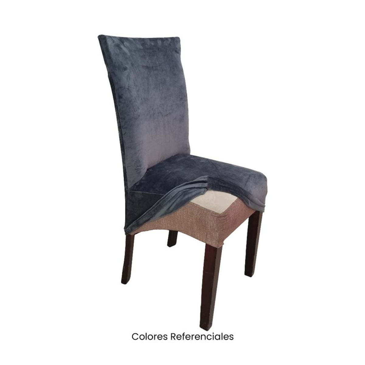 VIURE - 8 Fundas Nacionales de Terciopelo para Silla Recta - Plomo Rata