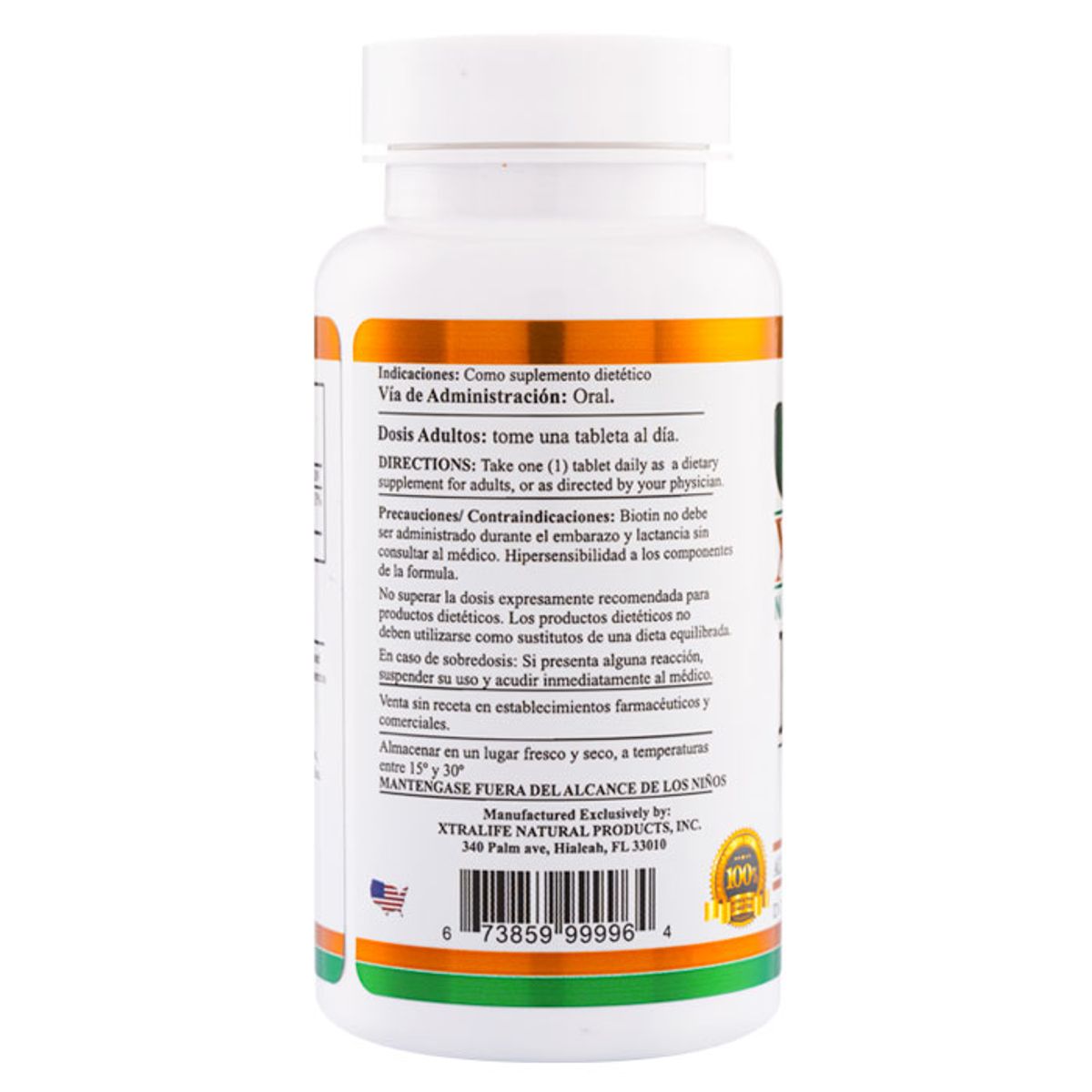XTRALIFE NATURAL PRODUCTS - Biotin 10,000 mcg - 60 Tabletas
