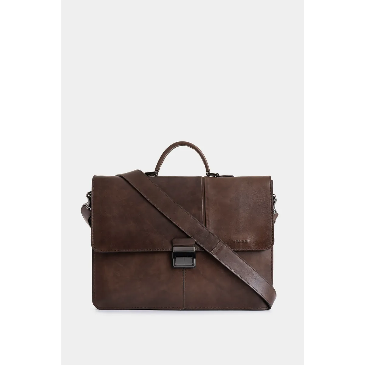 VELEZ - Vélez Maletín Portátil Aperto De Cuero Para Hombre Cafe