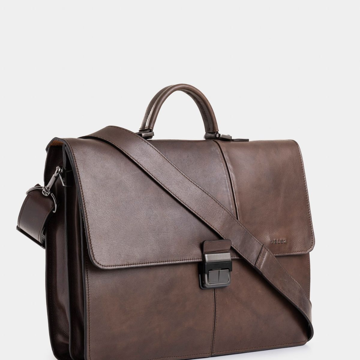 VELEZ - Vélez Maletín Portátil Aperto De Cuero Para Hombre Cafe