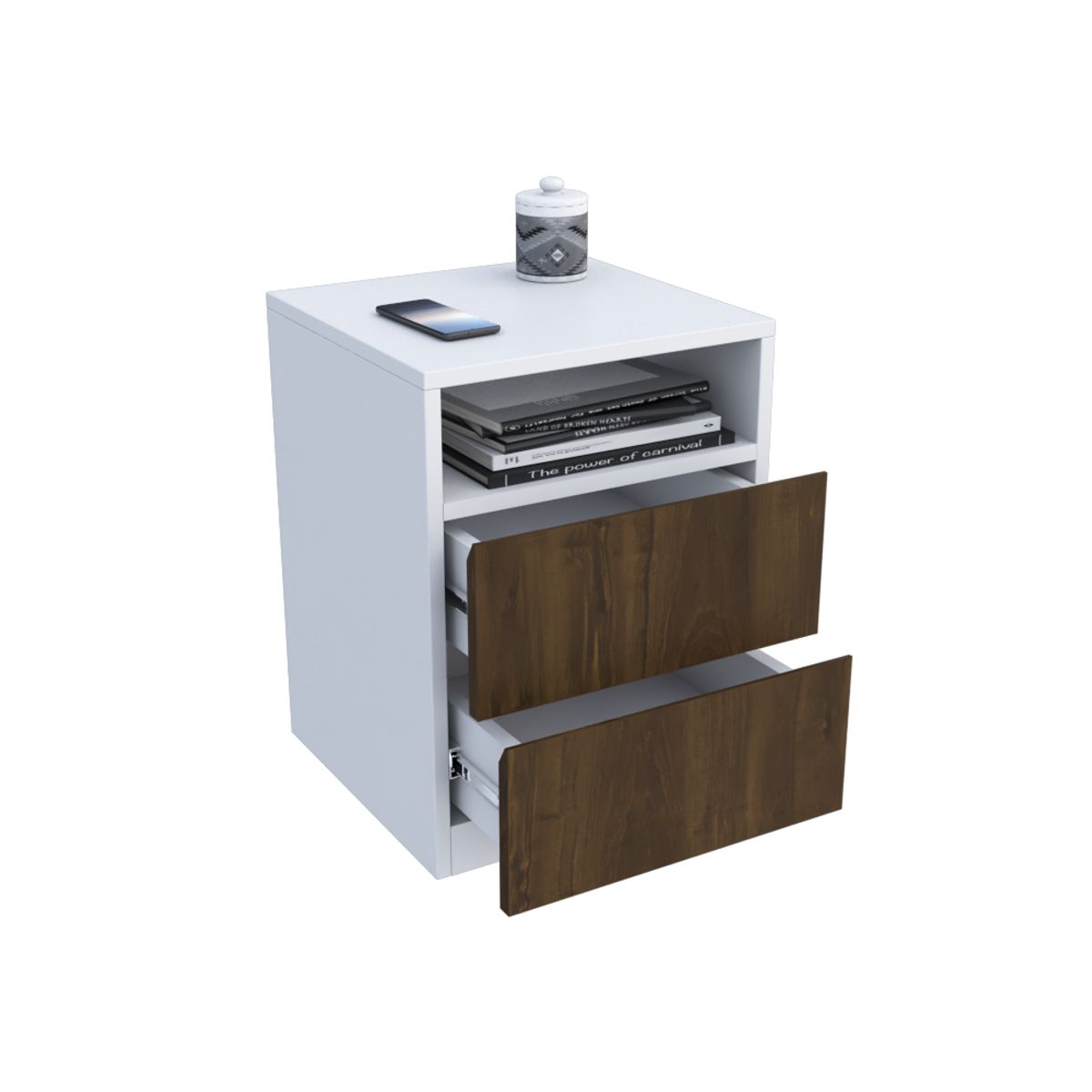 MUEBLES MACRUMO - VELADOR KAO 2 CAJONES BRIXTON