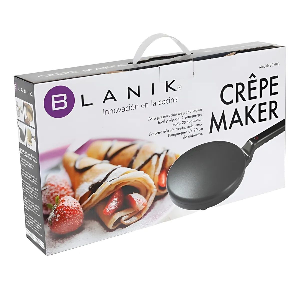 BLANIK - Crepera Electrica Blanik Antiadherente + Accesorio De Mezcla