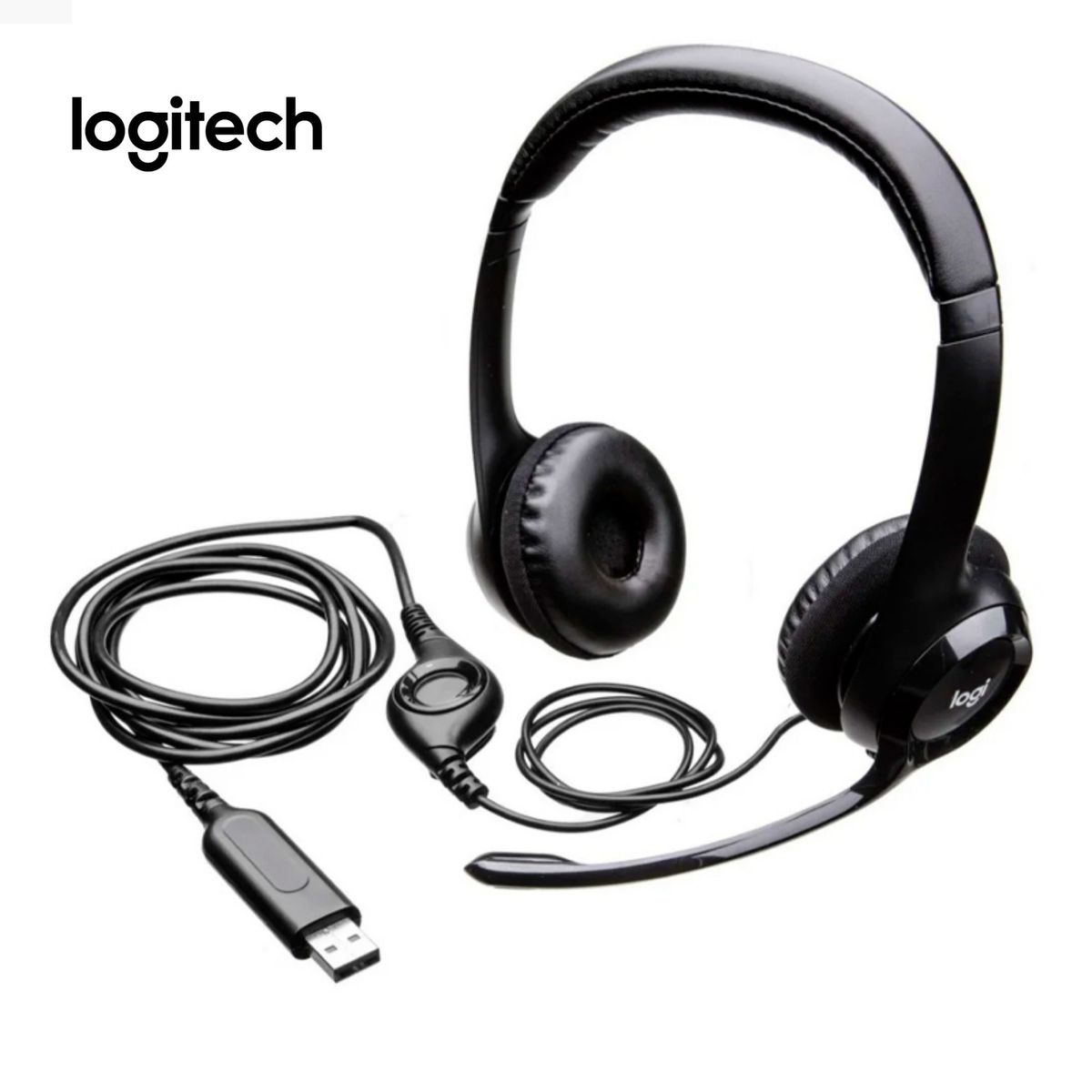 LOGITECH - AURICULARES ESTEREO ON-EAR CON MICROFONO LOGITECH H390, INTERFAZ USB-A, COLOR NEGRO