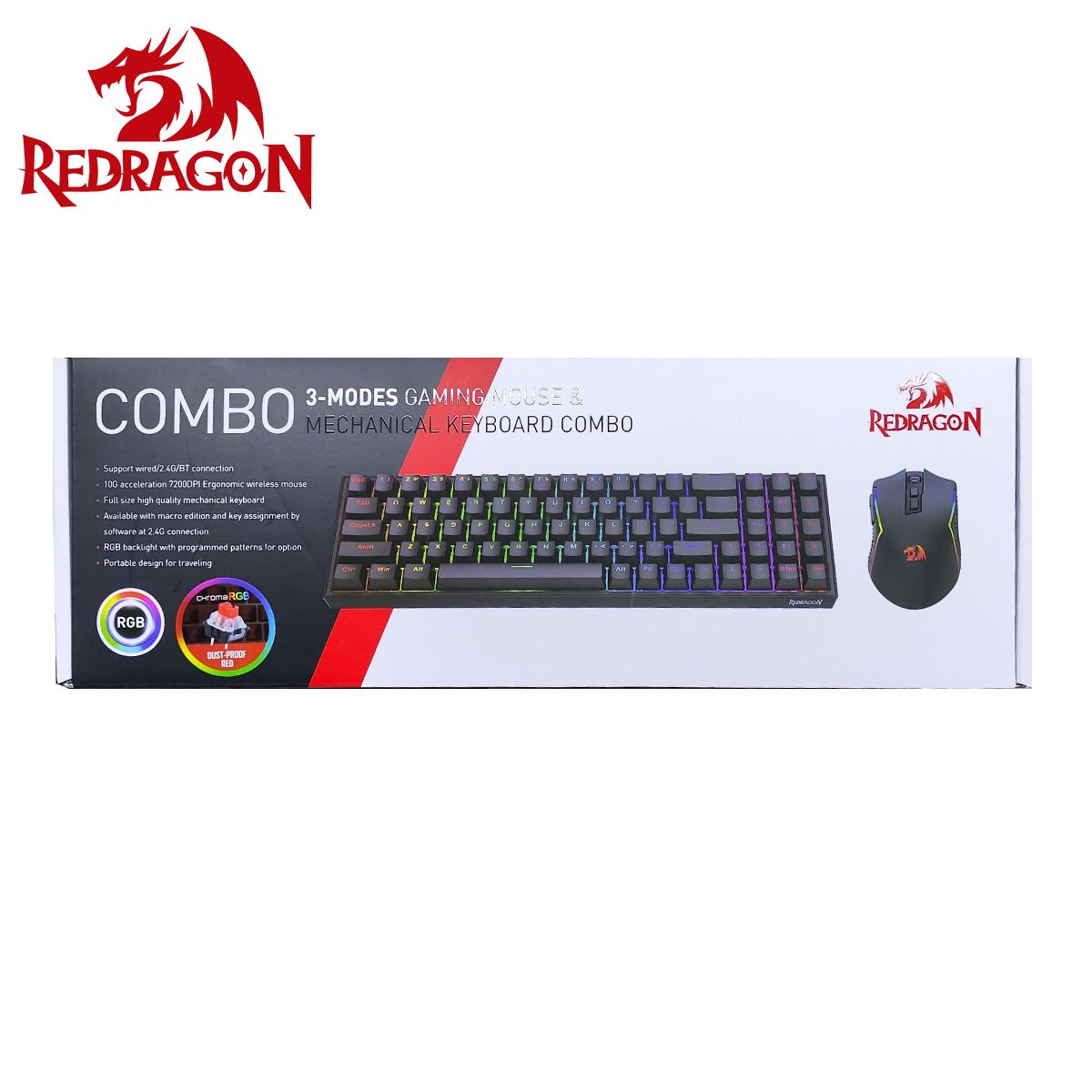 REDRAGON - Combo Redragon 2 en 1 POLLUX + TRIDENT S136 Black