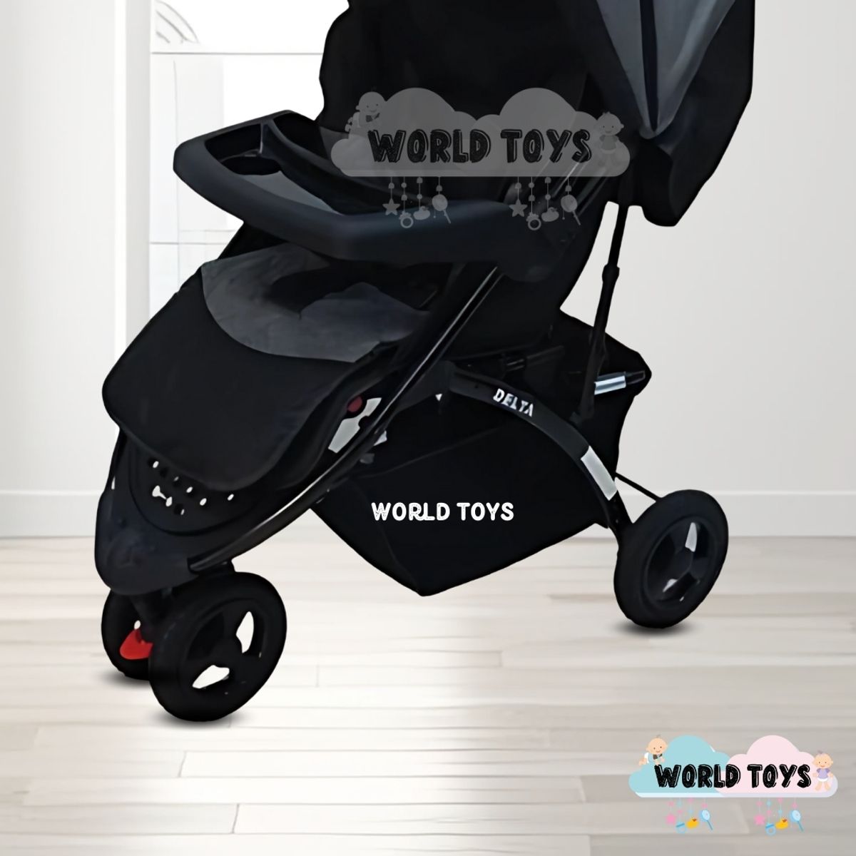 Baby - Coche Cuna Deportivo 3 ruedas «DELTA SPORT» Gray