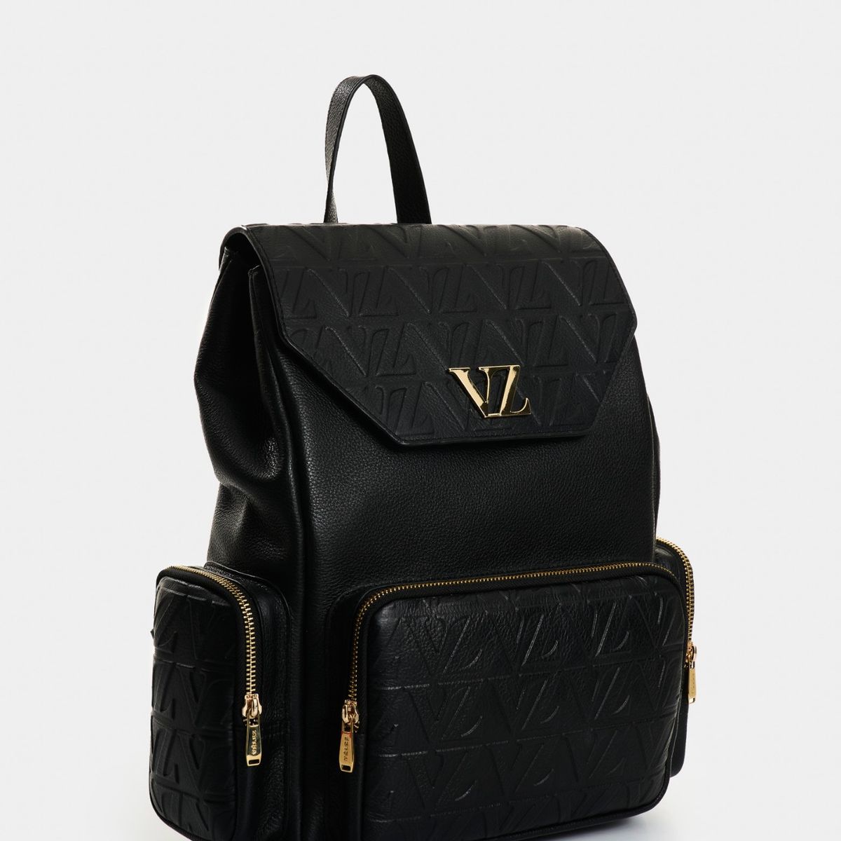 VELEZ - Vélez Mochila Silene De Cuero Para Mujer Monogram Negro