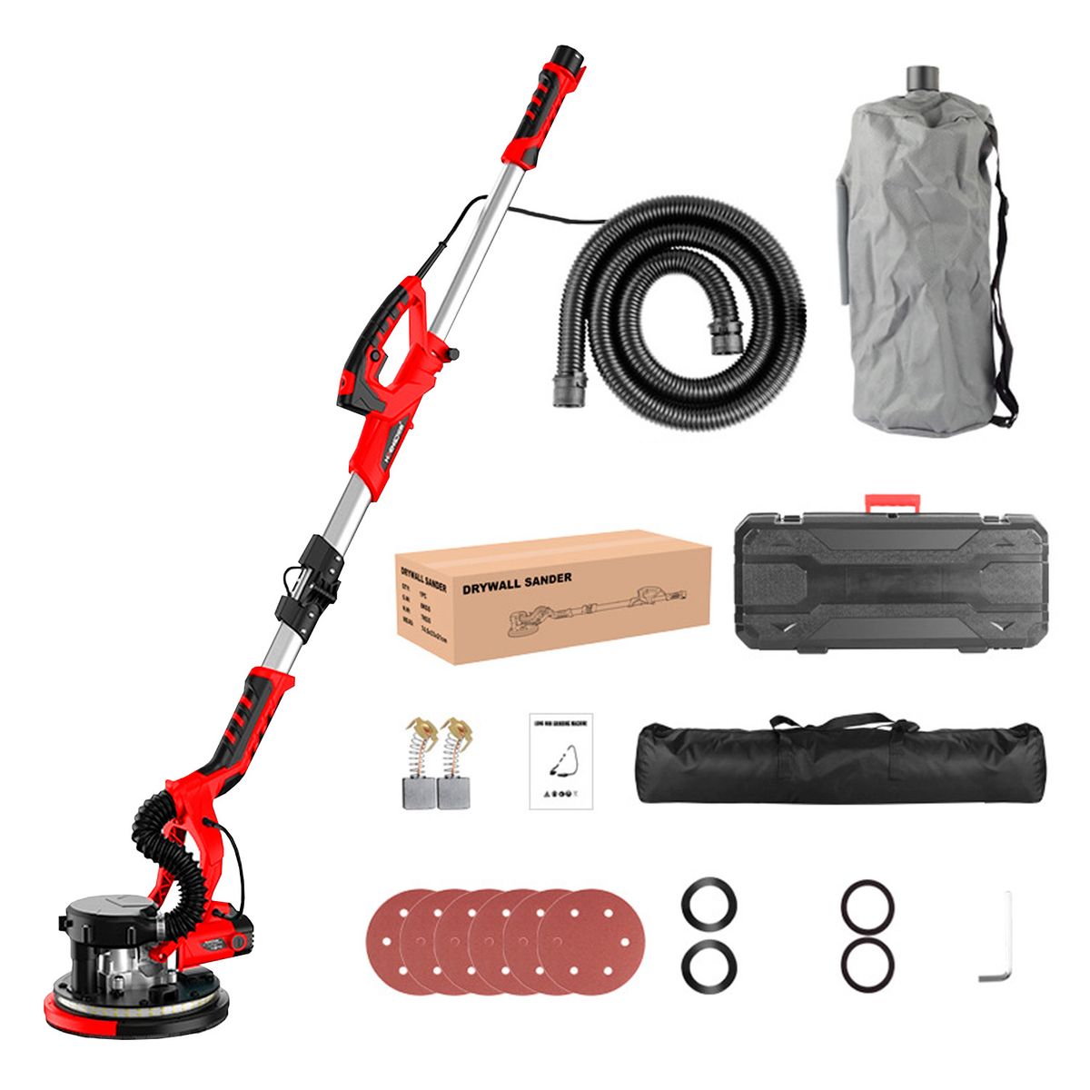 BUYPAL - Pulidora Lijadora para Pared con Aspiradora y Luz LED