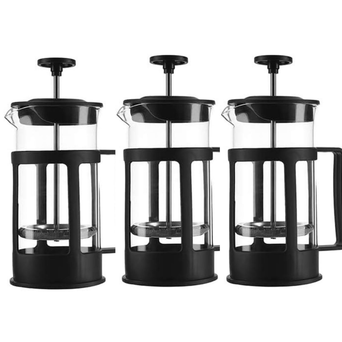 GENERICO - SET de 3 cafeteras  prensas francesas de 350 ml