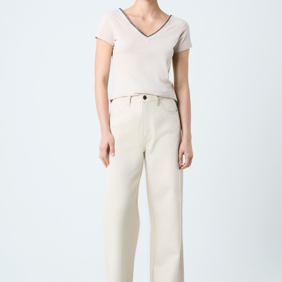 VELEZ - Vélez Camiseta Básica Mujer Millaré Metálico Arena