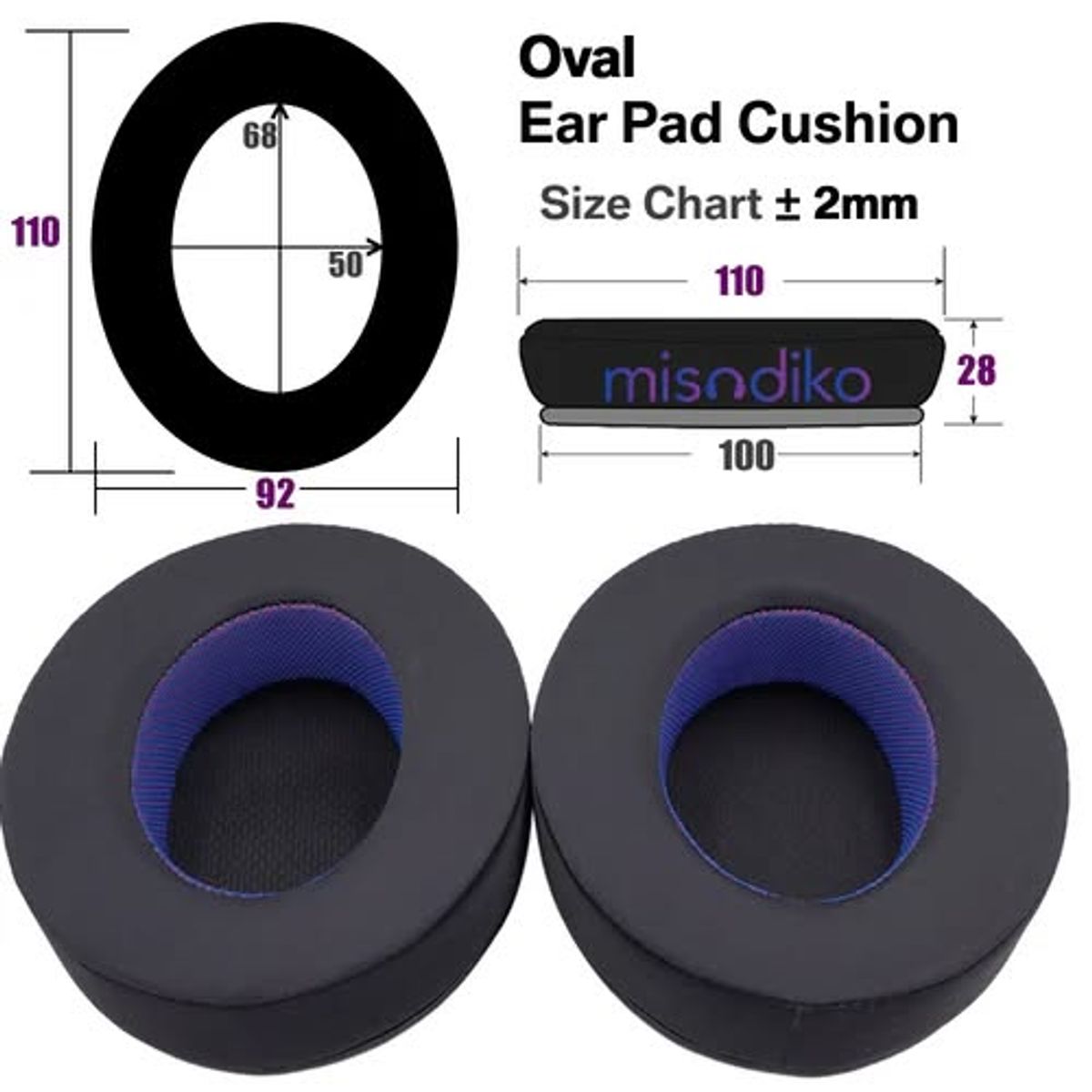 GENERICO - Almohadillas Misodiko para audifonos Audio-Technica ATH- M50x M40x