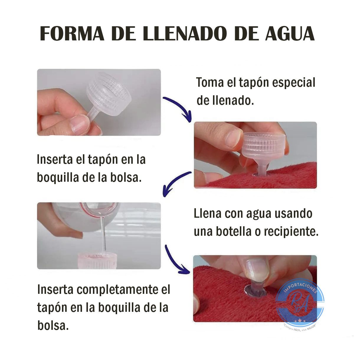 GENERICO - Bolsa de Agua Caliente Electrica Termica Roja