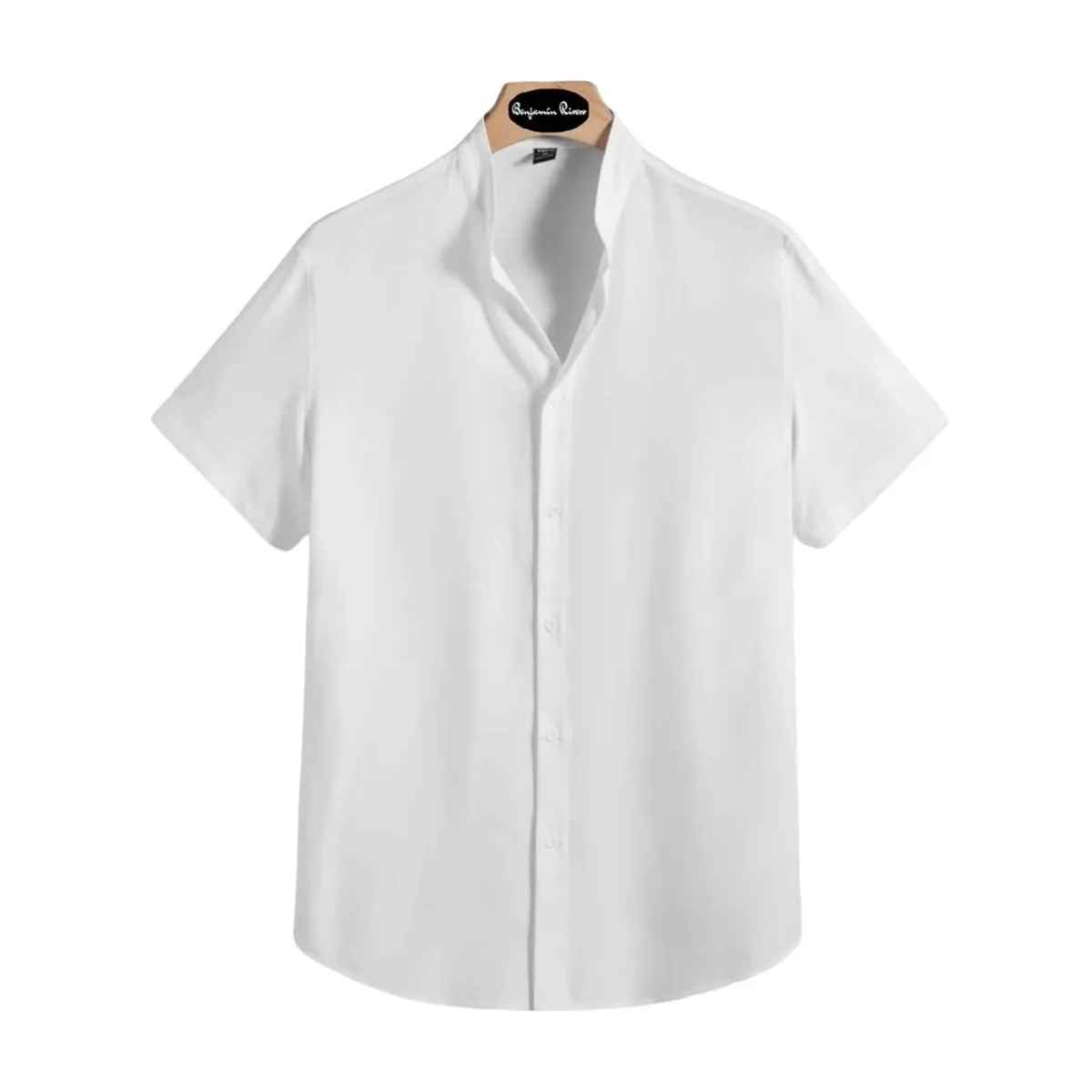 BENJAMIN RIVERO - Camisa seda hombre cuello mao slim