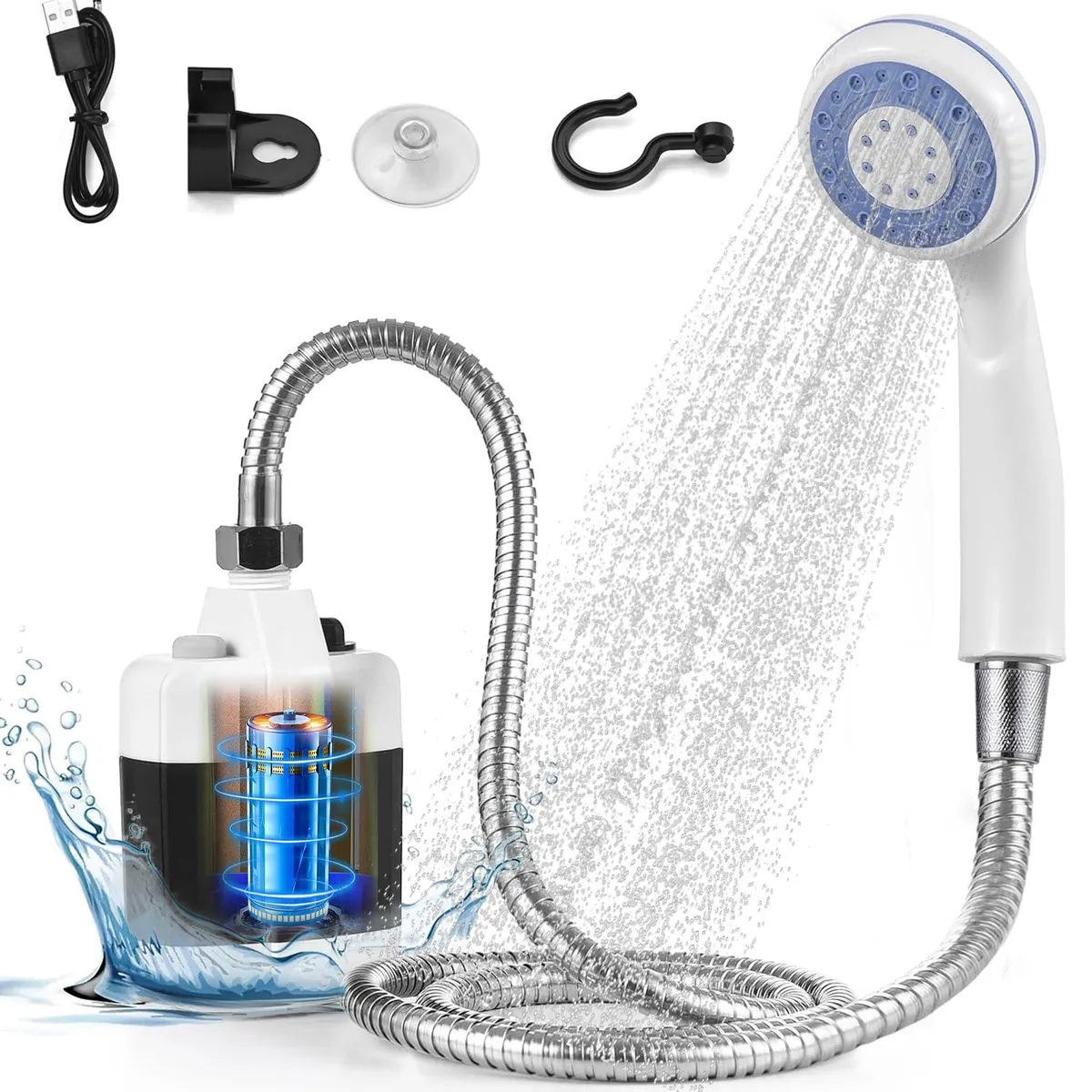 GENERICO - Ducha Eléctrica Portátil Recargable Para Acampar Exteriores
