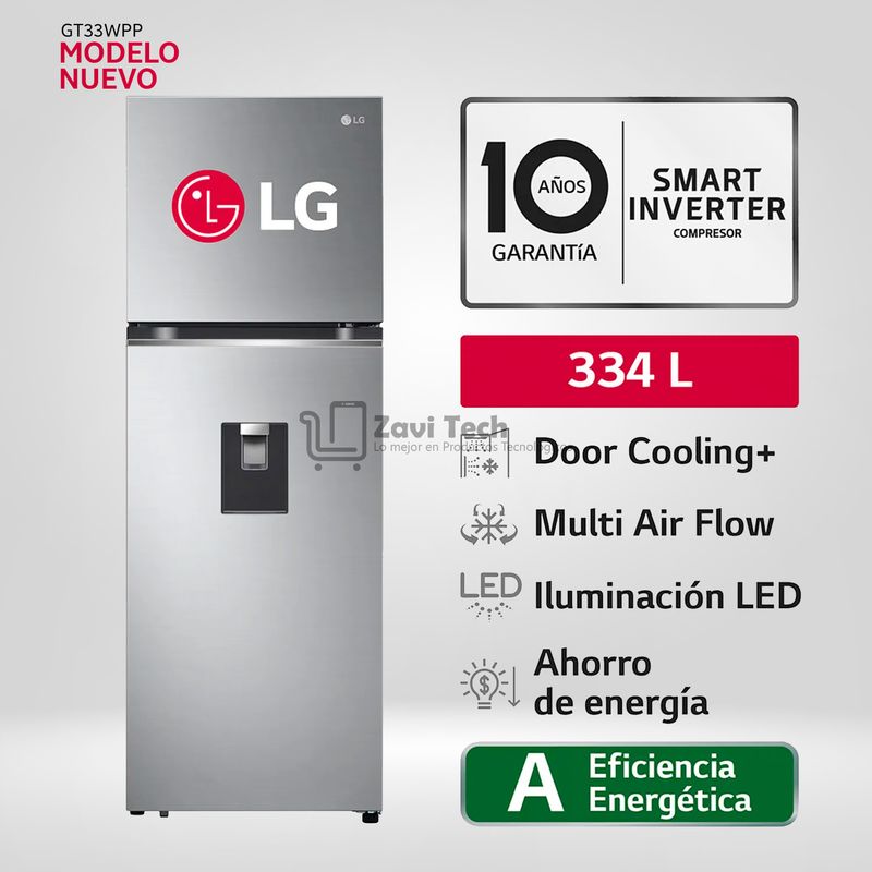 LG - Refrigeradora LG GT33WPP 334L Door Cooling Top Mount Plateada