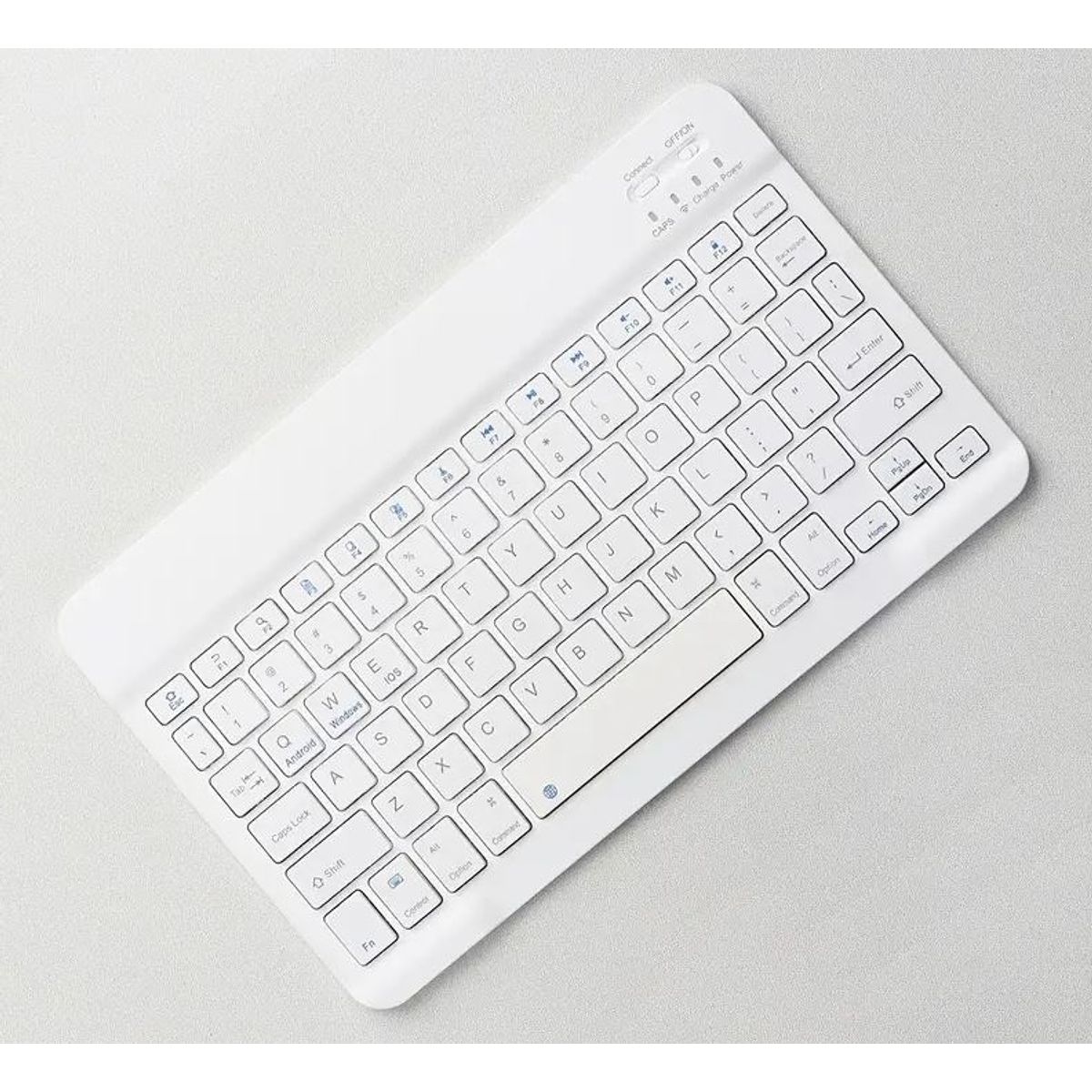 GENERICO - TECLADO INALÁMBRICO BLUETOOTH RECARGABLE USB COLOR BLANCO