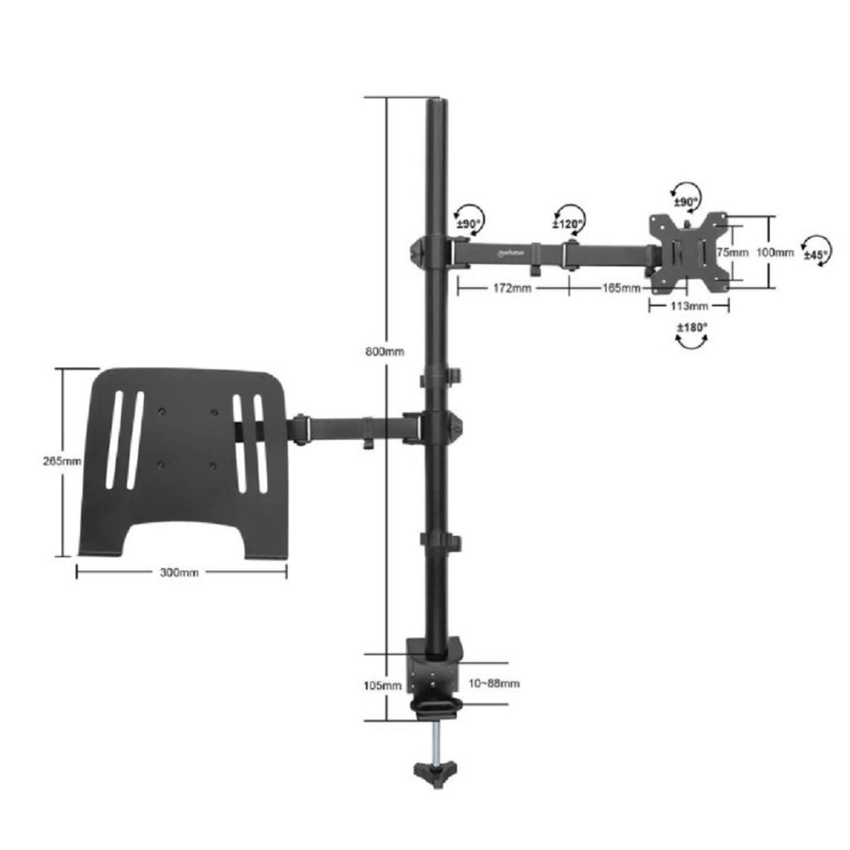 SEISA - Rack Soporte 2 en 1 ZJ-para Monitor y Laptop 13-32 con Brazo