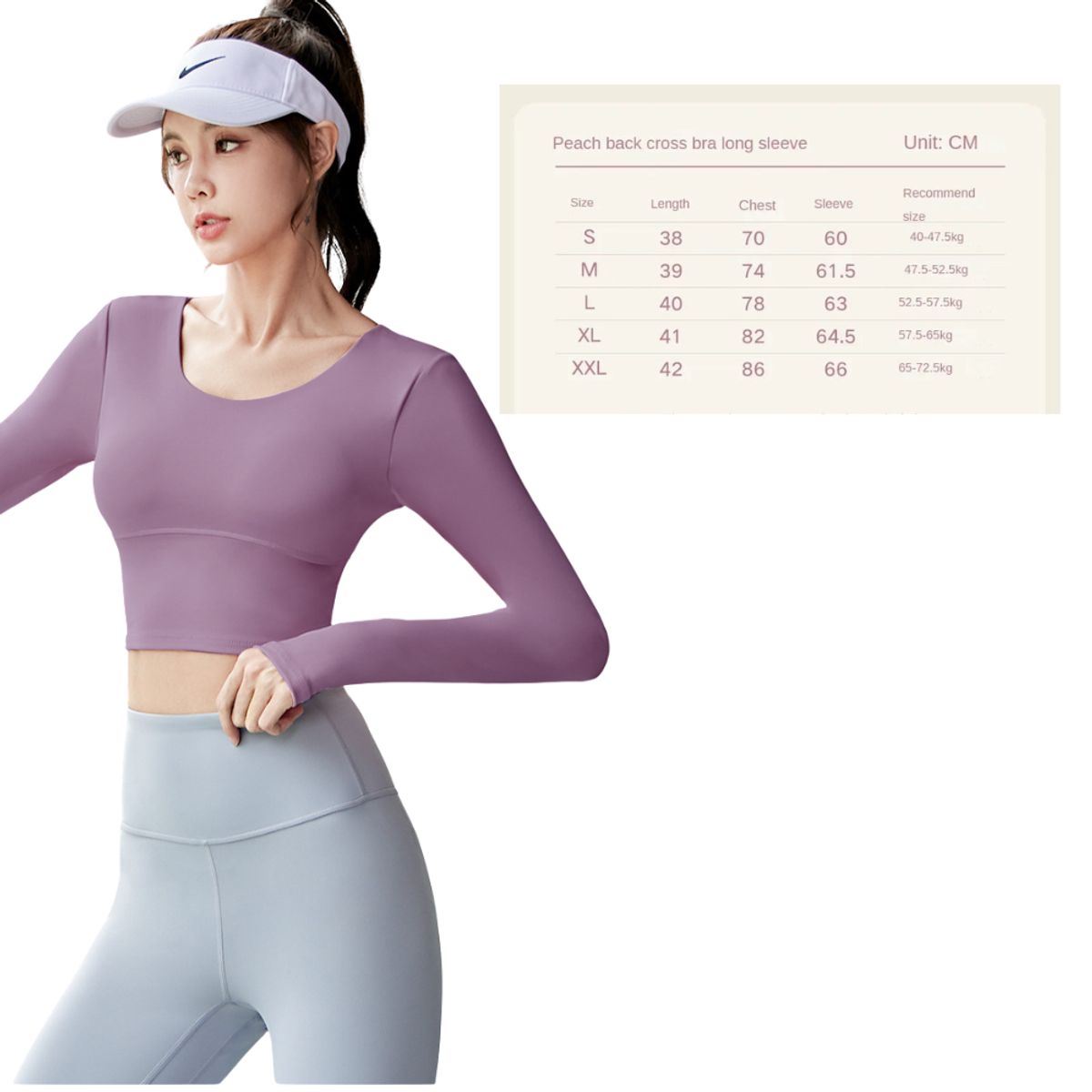 GENERICO - Top Deportivo Manga Larga con Copas - Espalda Cruzada