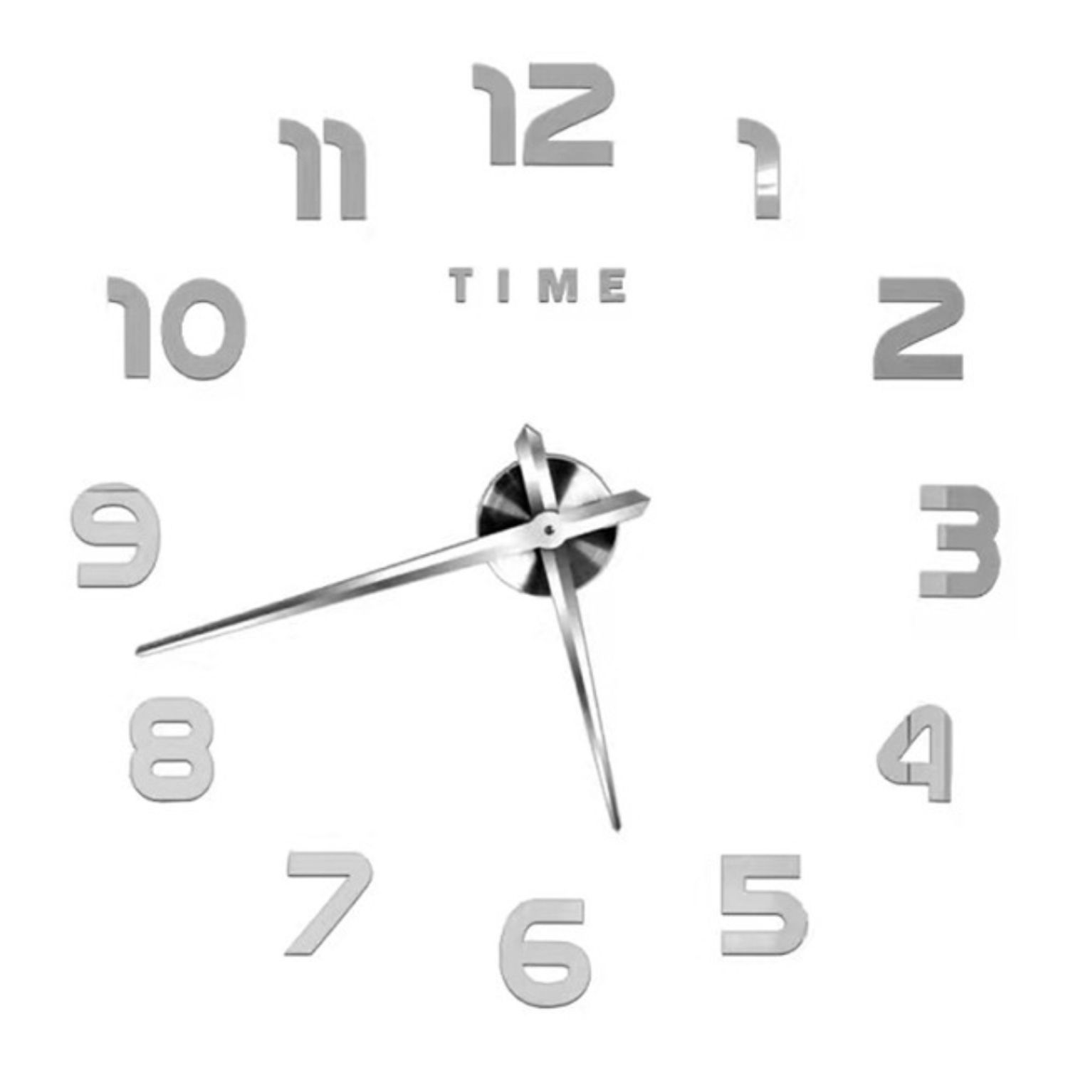 Reloj Decorativo de Pared 3D Moderno Armable Plateado Sodimac Perú