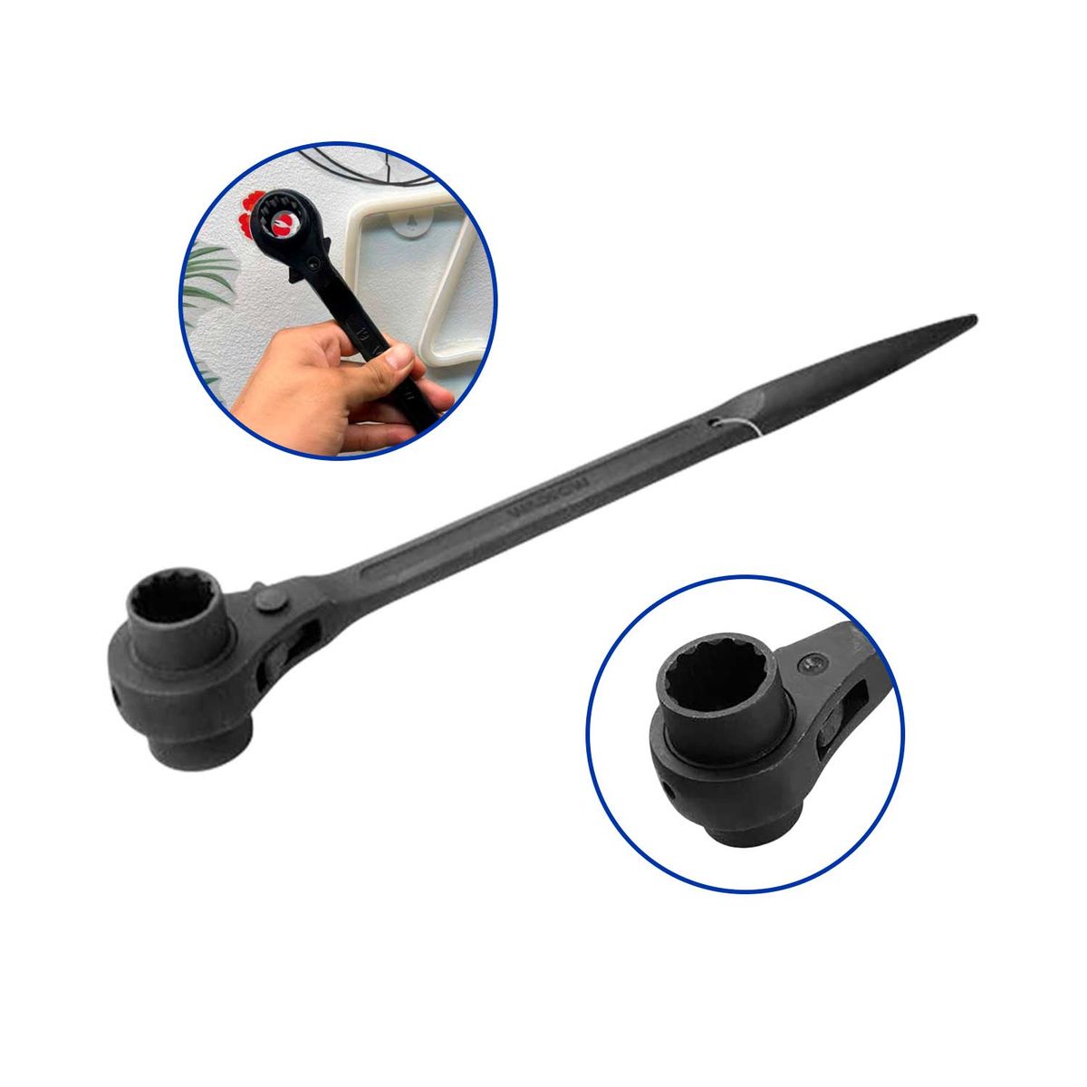 GENERICO - Llave De Trinquete Andamio Doble Vaso 19mm + 22mm