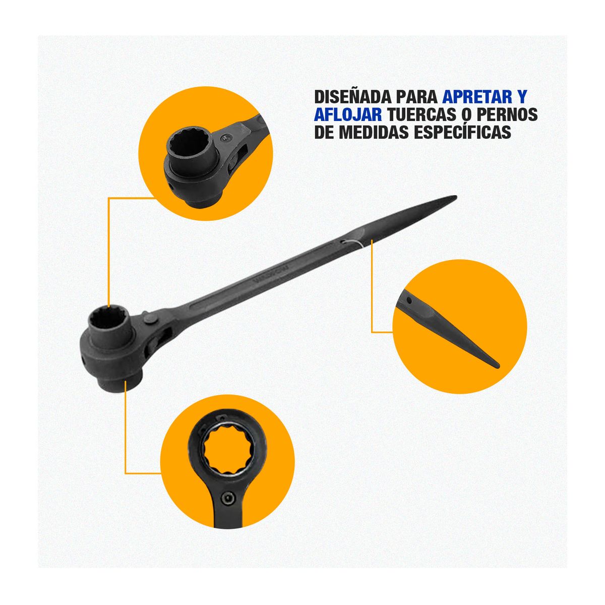 GENERICO - Llave De Trinquete Andamio Doble Vaso 19mm + 22mm