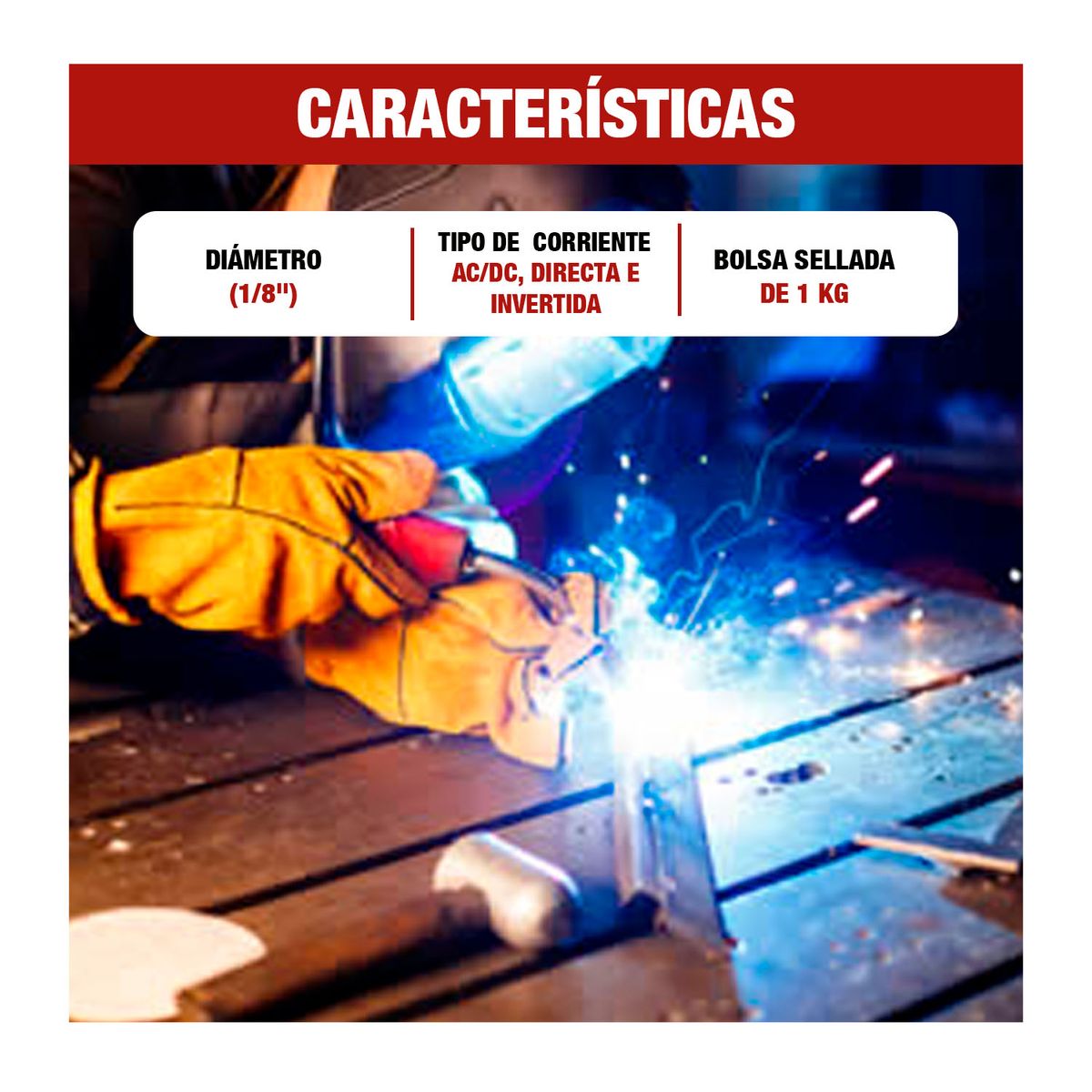 REDBO - Pack 5 Kg Electrodo General 1/8 Para Soldadoras Eléctricas