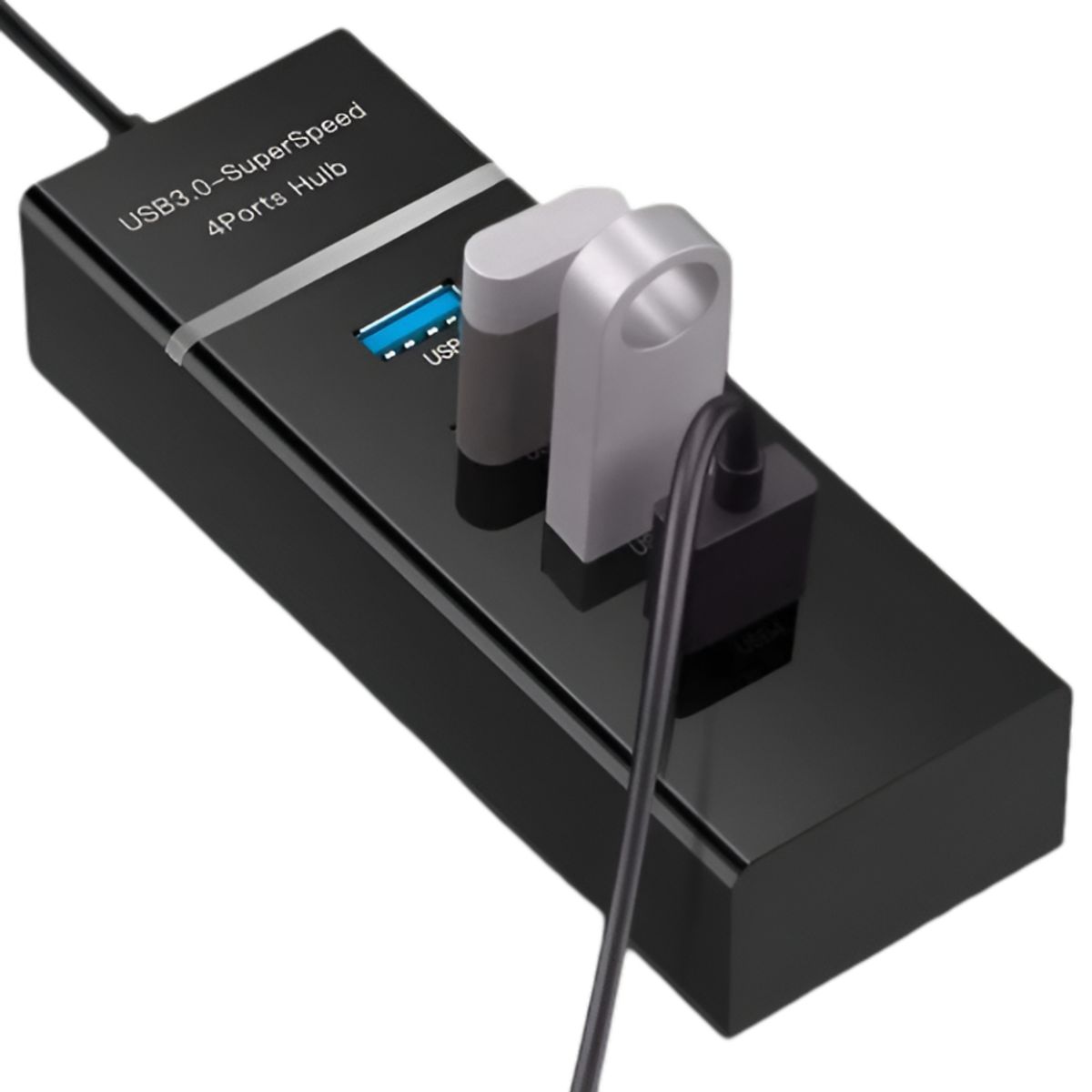 GENERICO - Hub Usb Adaptador de 4 Puertos Usb 3.0 Luz Led Pc Laptop, PS5, PS4,PS3