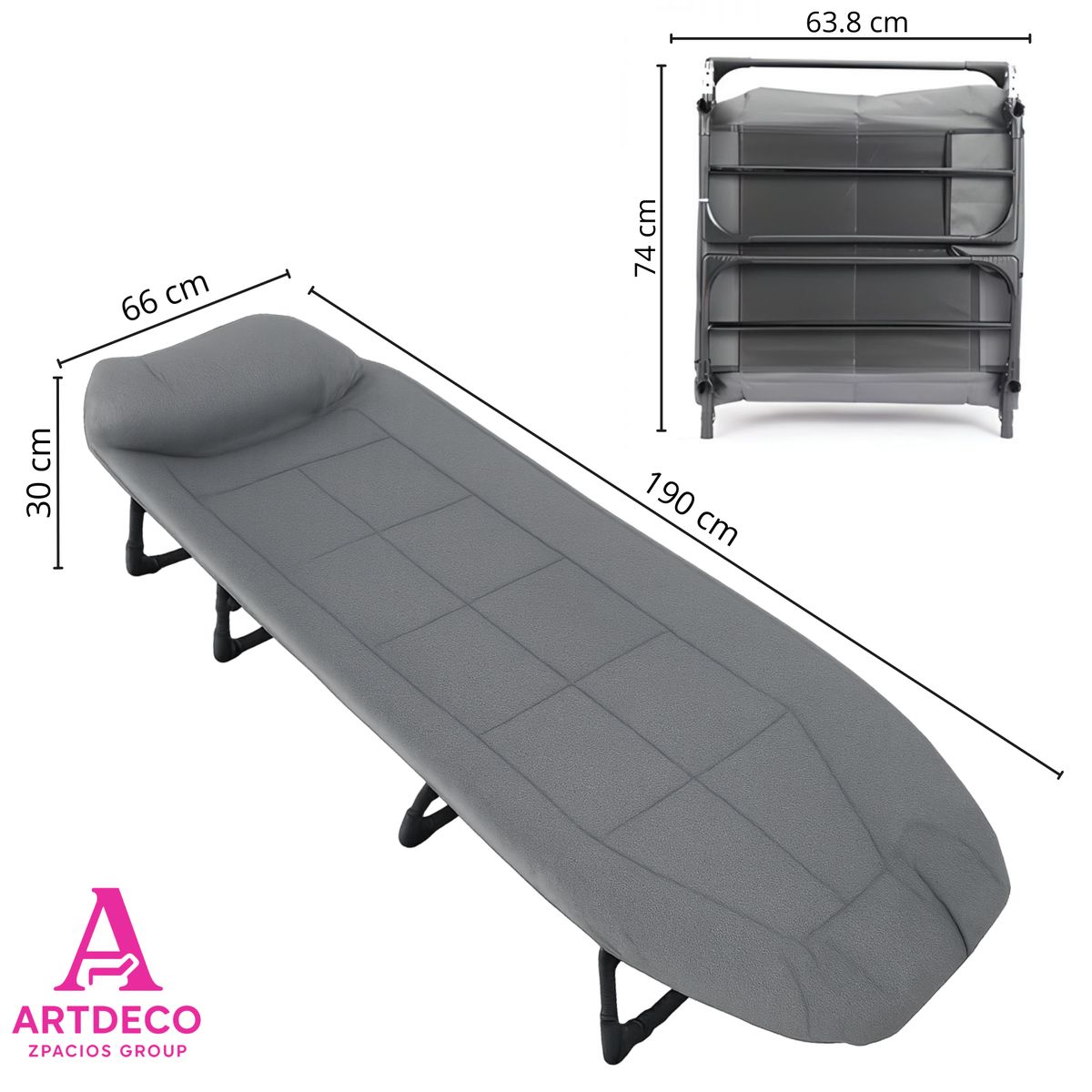 GENERICO - Cama Reclinable Plegable + 6 niveles de ajuste