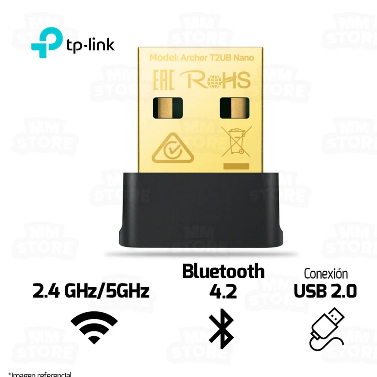 TP LINK - USB WIFI DUAL BAND 2GHZ 5GHZ BLUETOOTH TP-LINK AC600 T2UB NANO